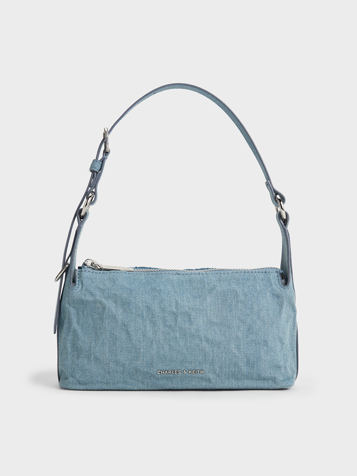 Blue Lark Denim Shoulder Bag - CHARLES & KEITH KR