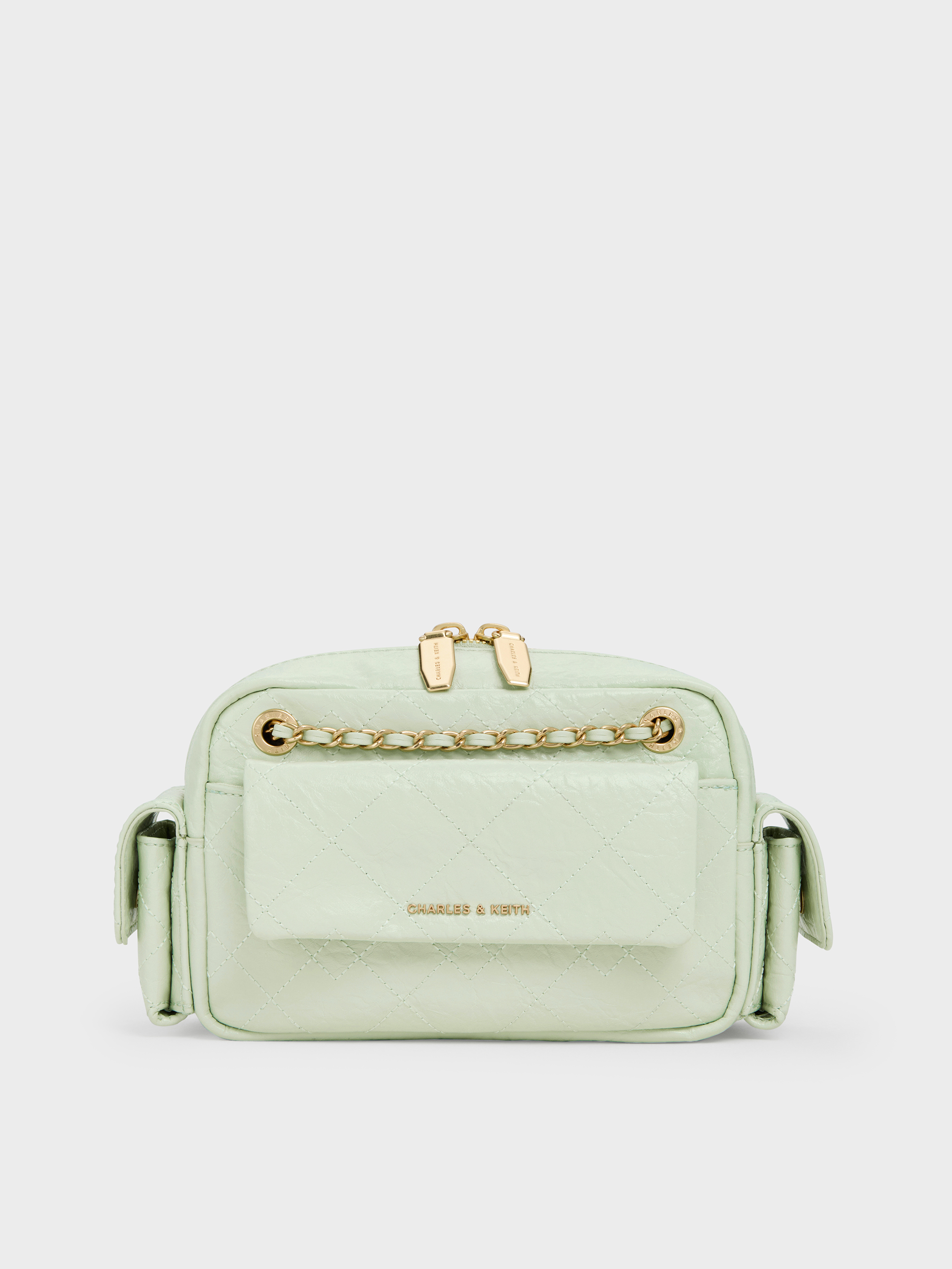 Duo Quilted Crossbody Bag - Mint Green - CHARLES & KEITH HK