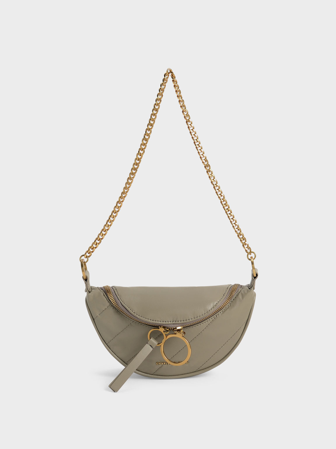 Under One Sky Reversible Flap Crossbody Purse - Clothing in Taupe