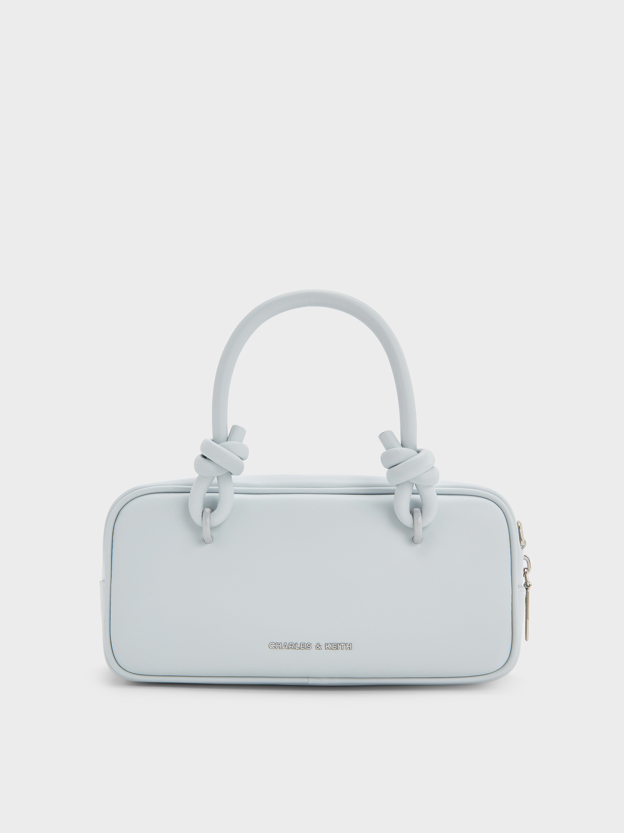 Charles & Keith - Sammie Knotted-handle Elongated Bag In Sea Salt Blue