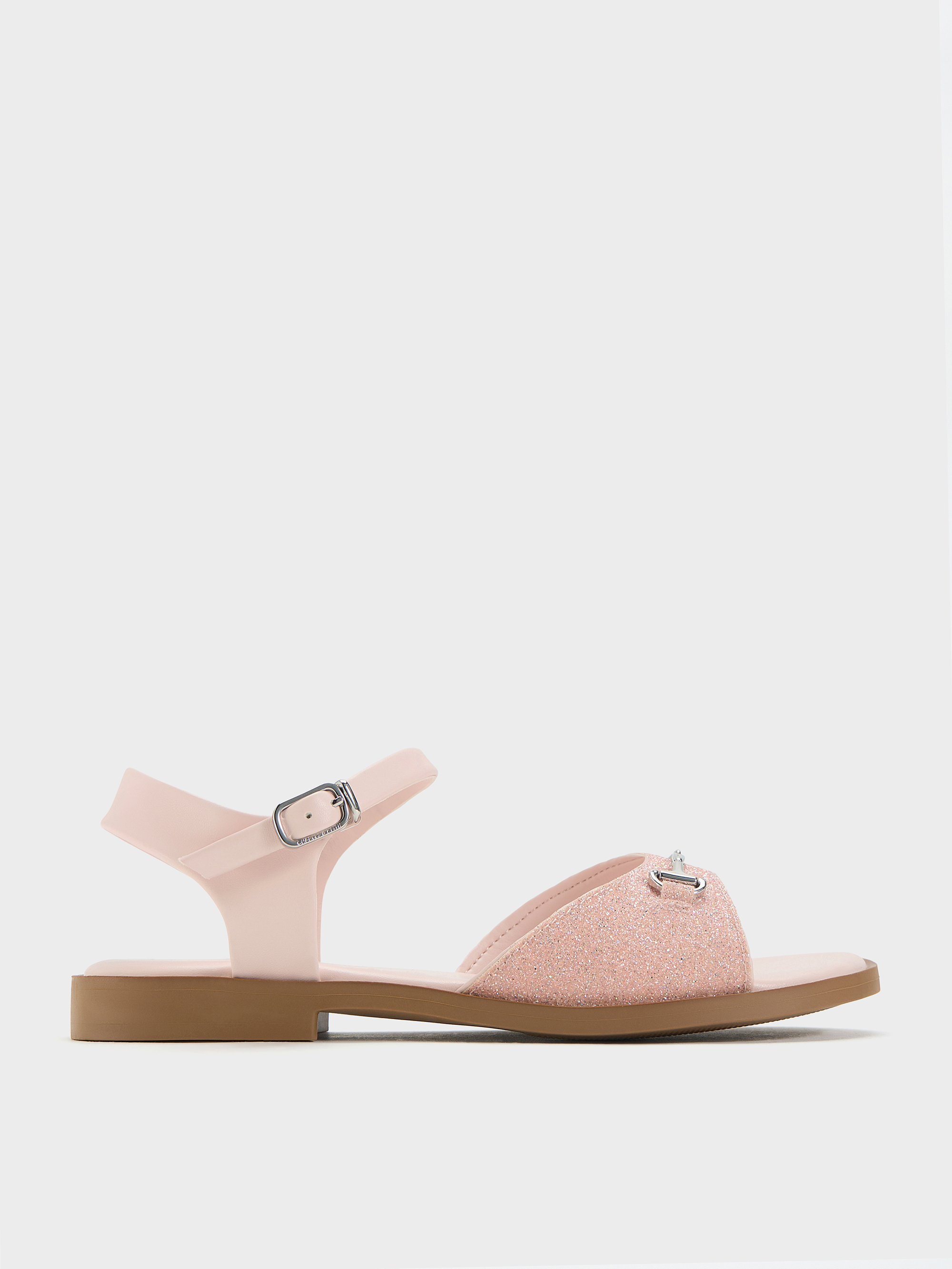 Charles & Keith - Girls' Erinna Glittered Metallic-accent Sandals In Pink