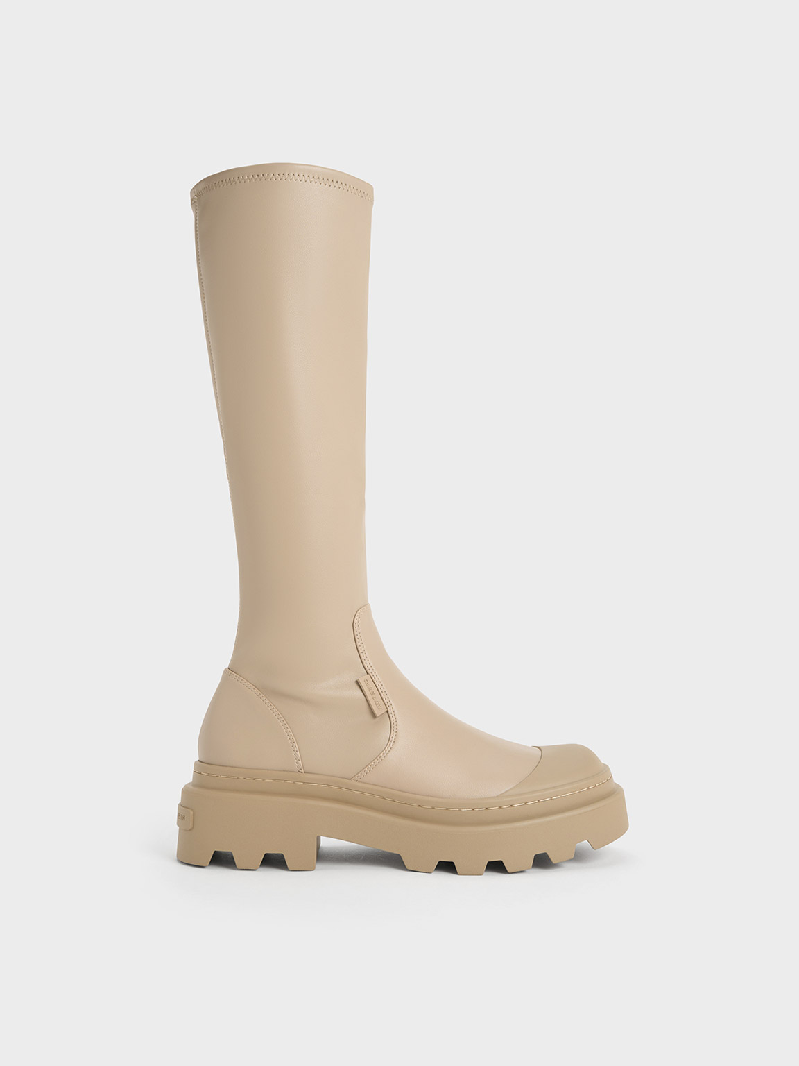 Charles & Keith Indra Knee-high Boots In Taupe