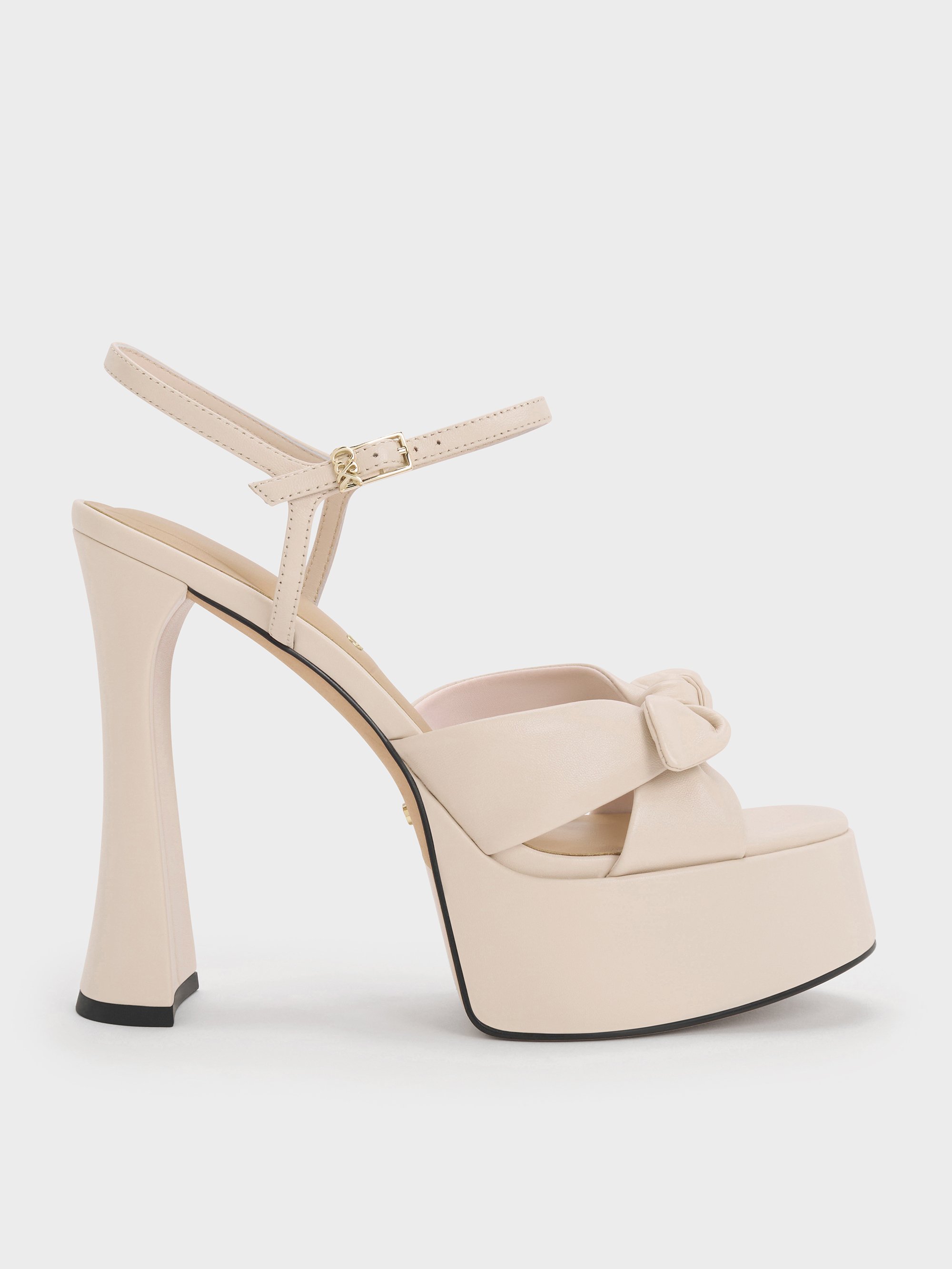 Charles & Keith - Jayce Leather Platform Sandals In Brown