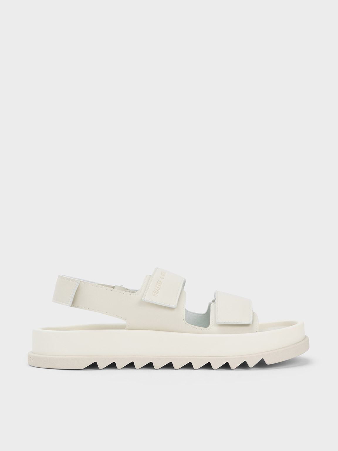 White Buckled Sports Sandals CHARLES KEITH