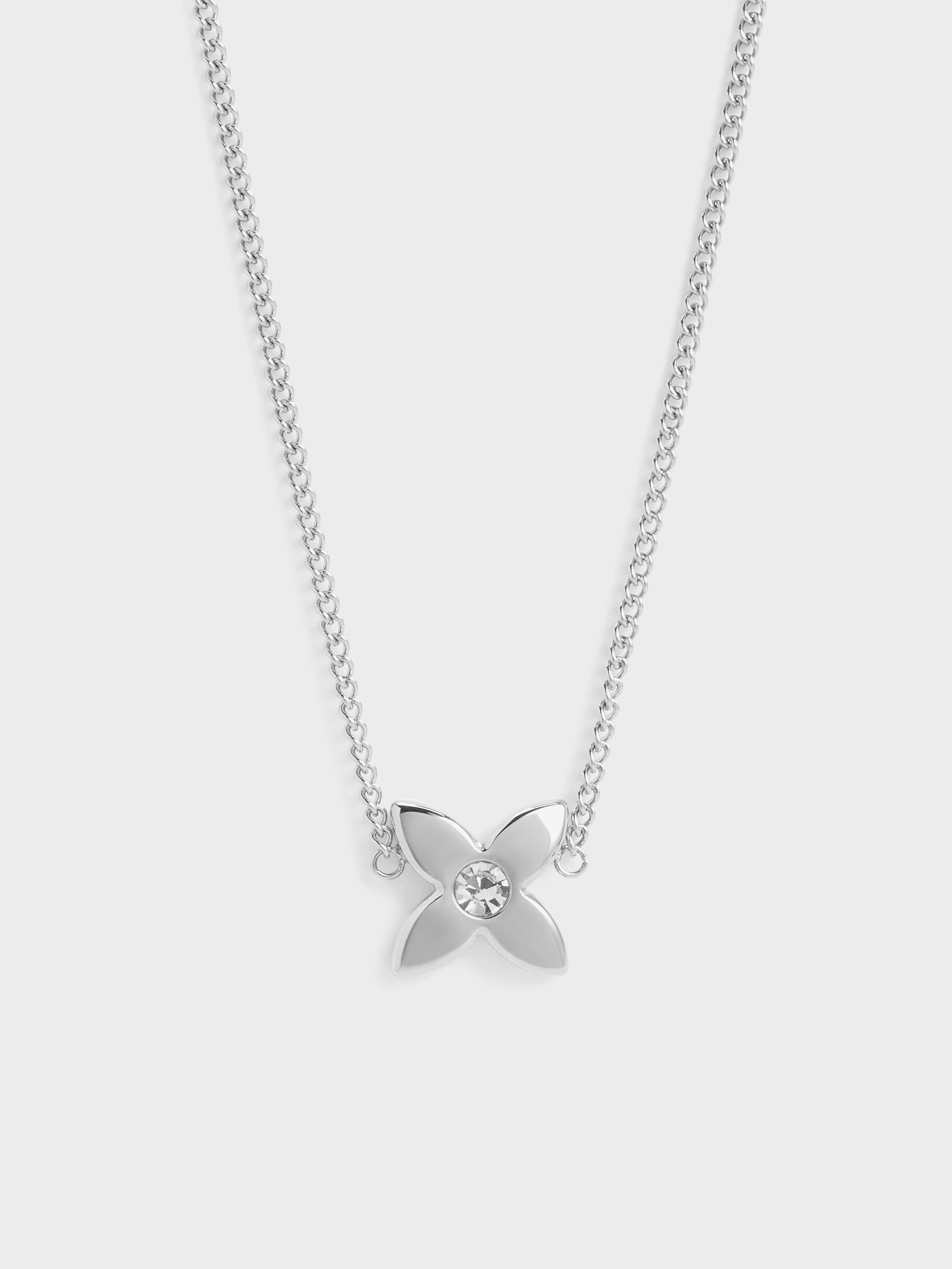 UNALLOYED★韓国★人気★男女兼用★FLOWER NECKLACE / SILVER S48aff433082149ed9cd34f1429d18