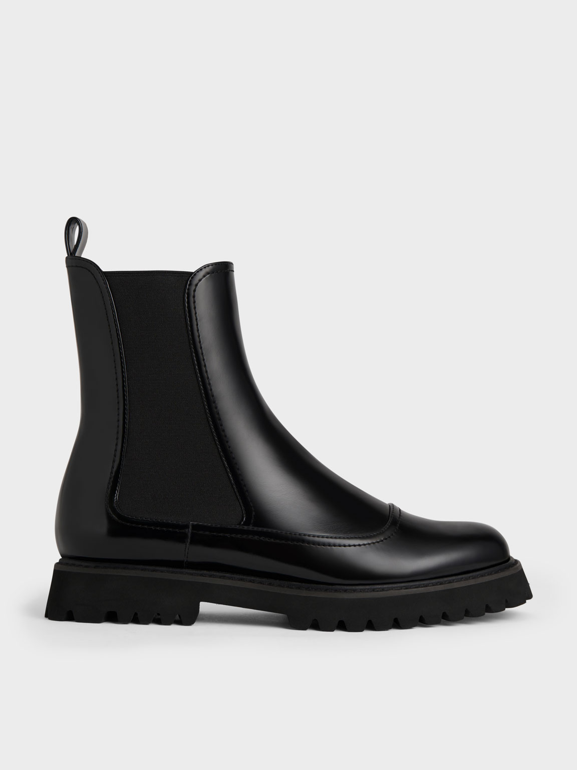 Charles & Keith Ridged-sole Chelsea Boots In Black | ModeSens