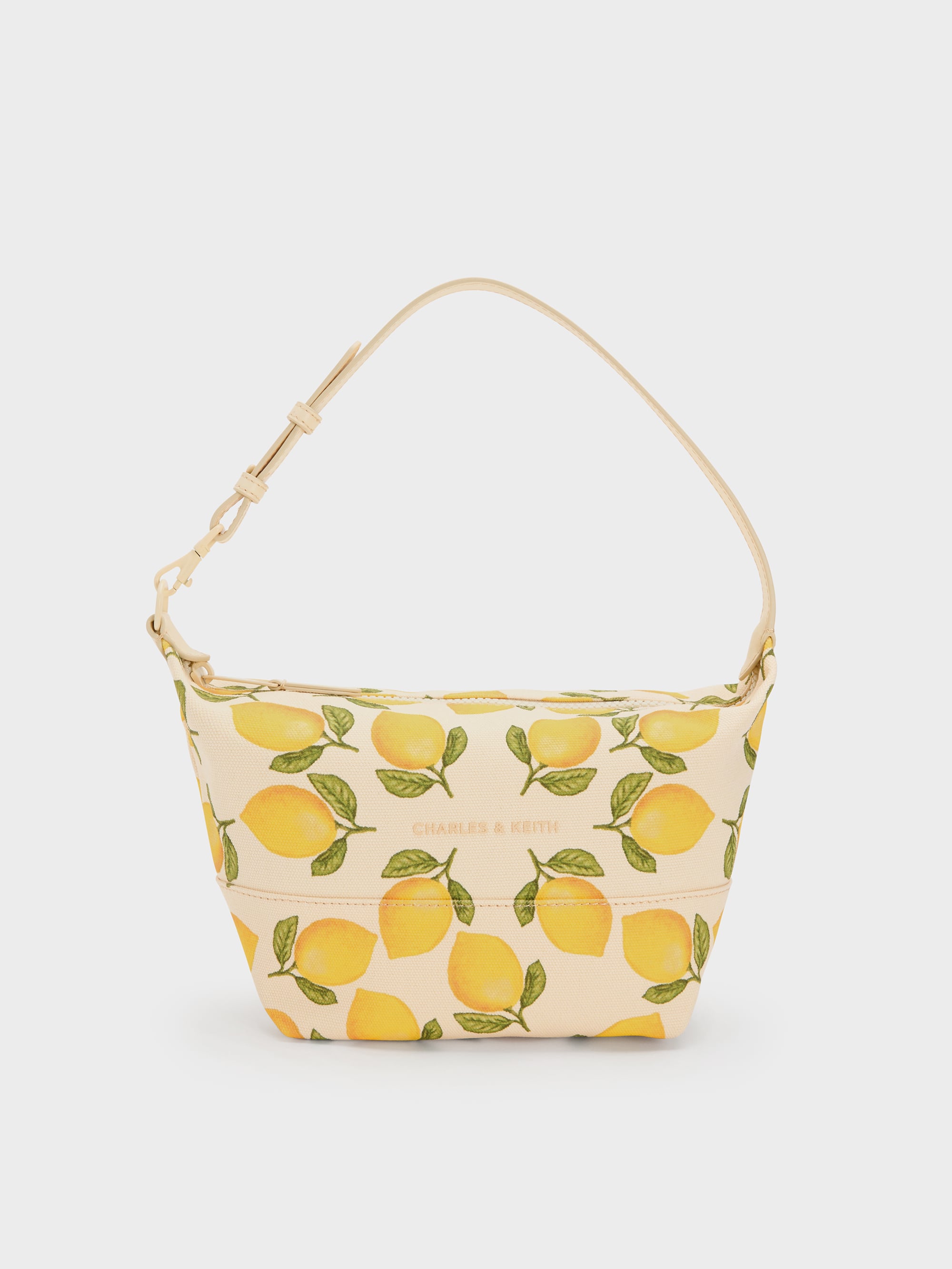 Amity Canvas Lemon-Print Hobo Bag - Butter Yellow - CHARLES & KEITH US