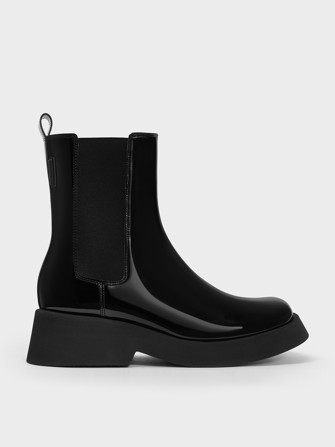 Girls black patent chelsea boots 2025