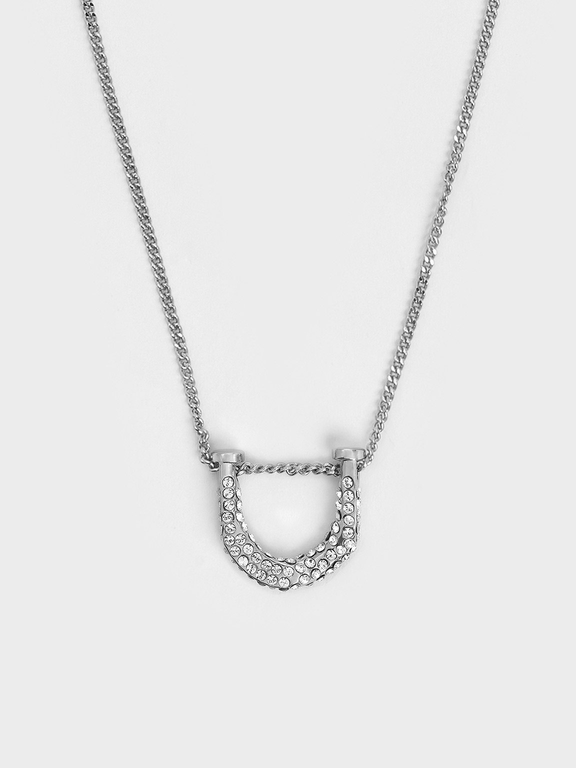 Silver Gabine Swarovski Crystal Necklace - CHARLES & KEITH US