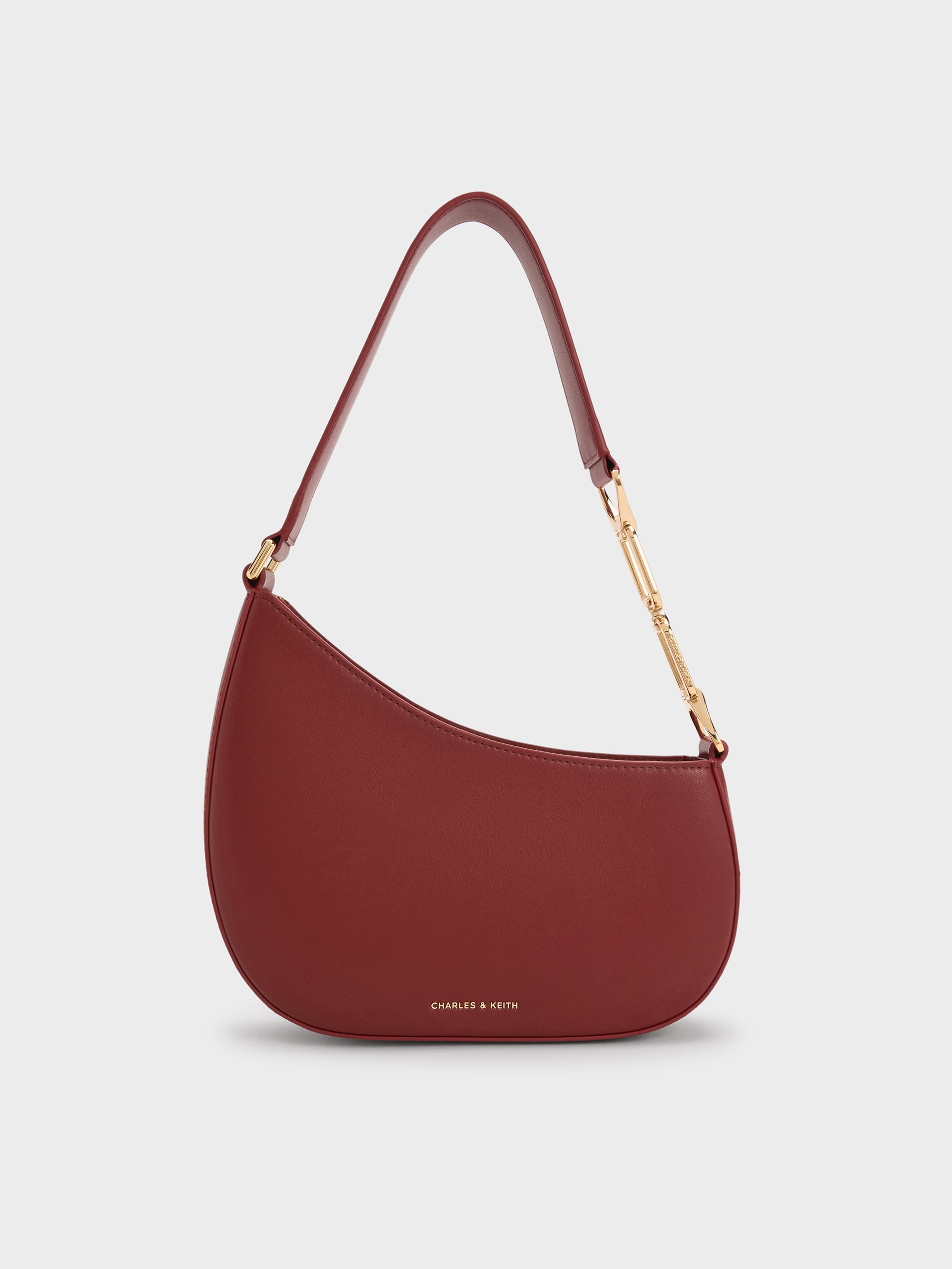 Agatha Chain-Strap Shoulder Bag - Burgundy - CHARLES & KEITH US