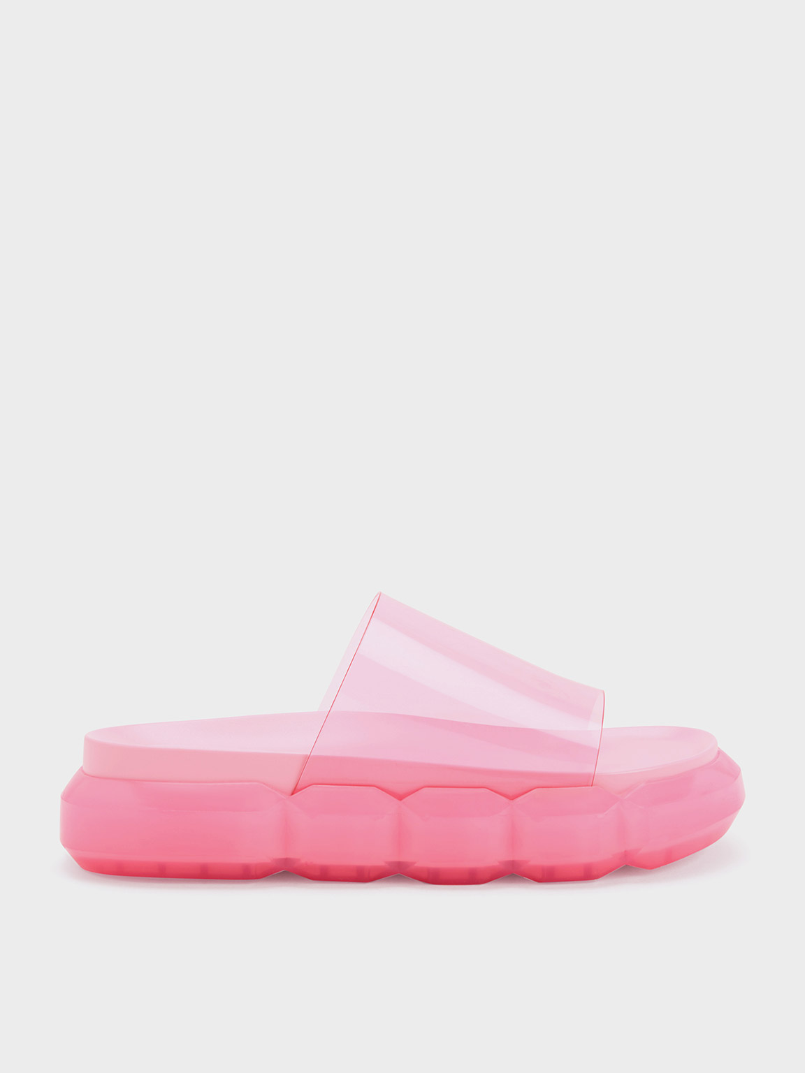 Charles & Keith Fia See-through Slide Sandals In Light Pink