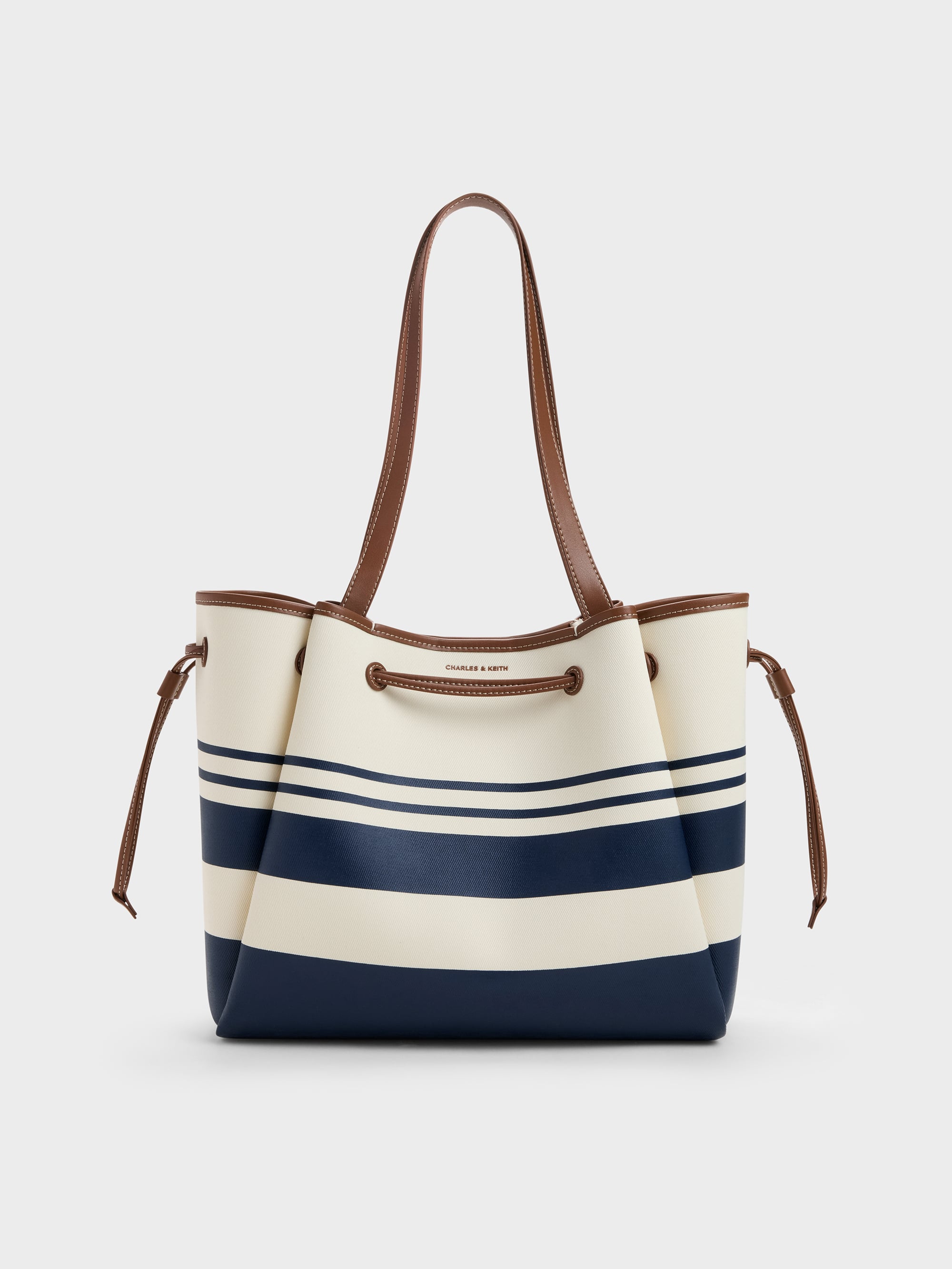 Hanya Canvas Striped Drawstring Tote Bag - Multi - CHARLES & KEITH US