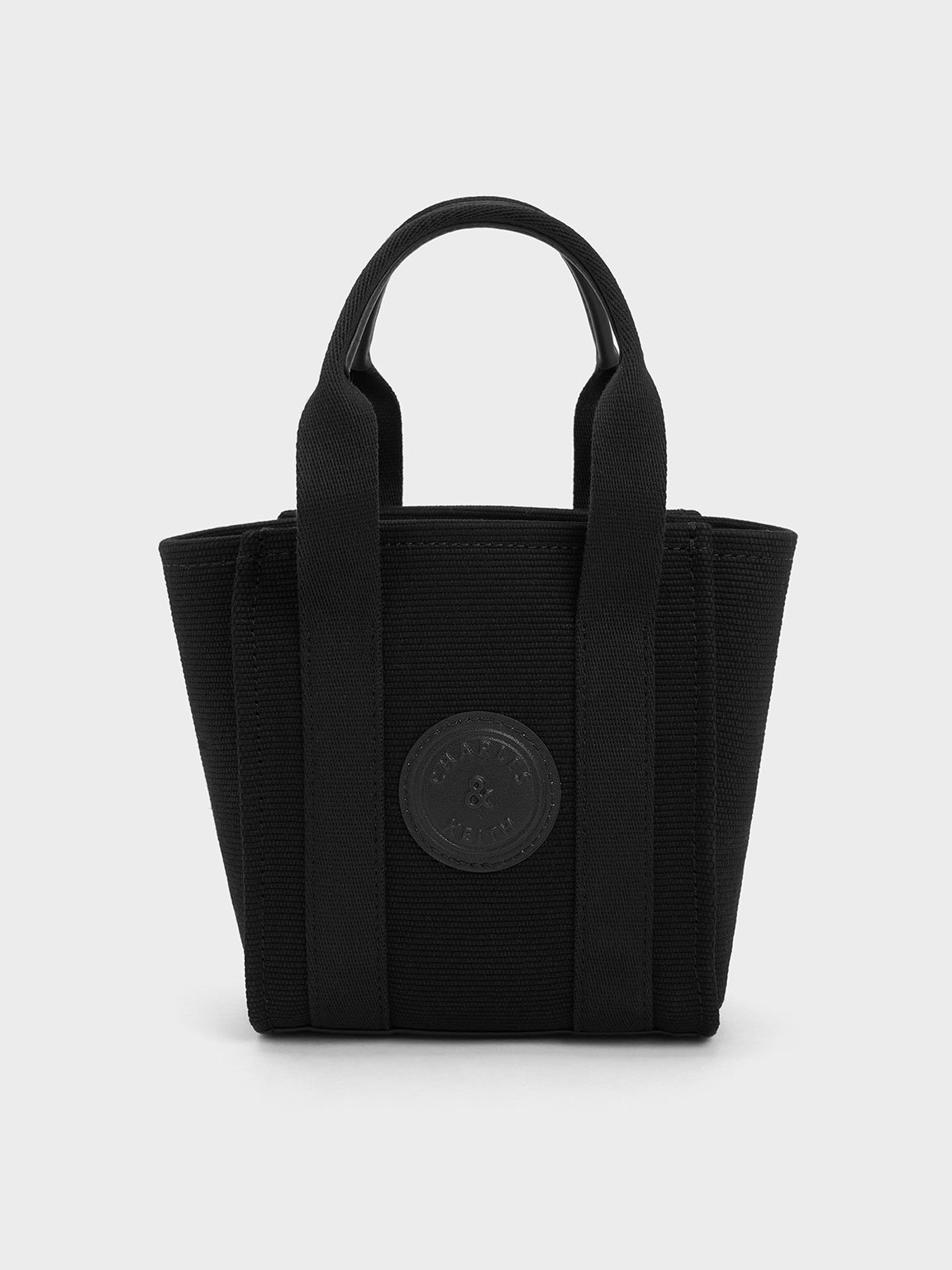 Charles & Keith Canvas Tote Bag In Black