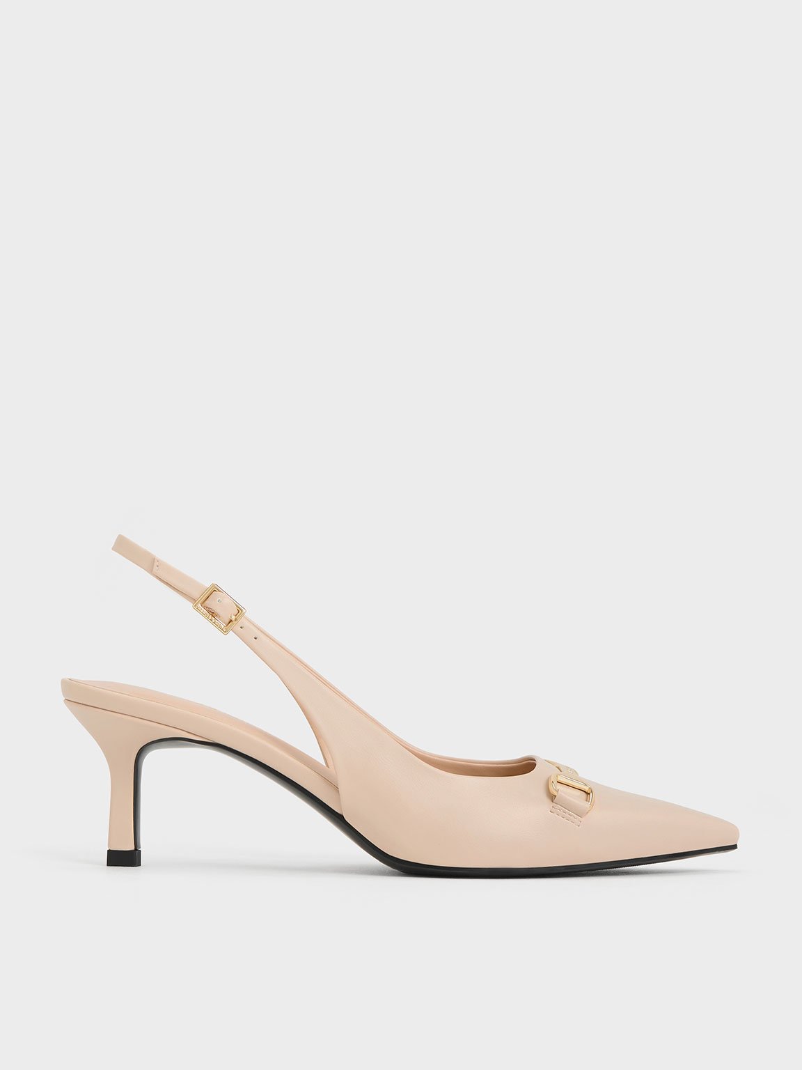 CHARLES&KEITH Leslie llic-Accent Slingback Pumps/送料込 Nude Leslie Metallic-Accent Slingback Pumps - CHARLES & KEITH US