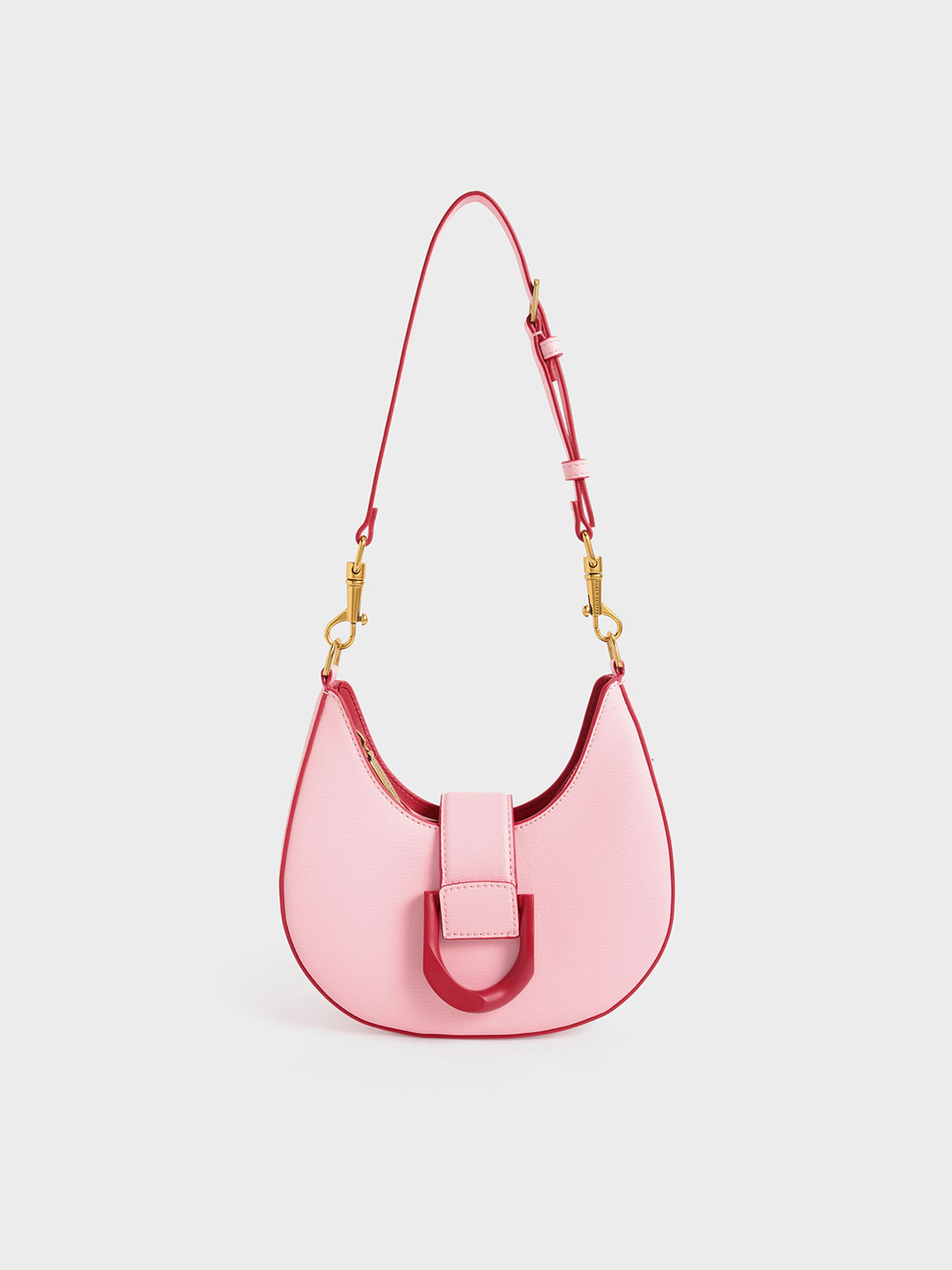 Pink Gabine Belted Hobo Bag | CHARLES &amp; KEITH