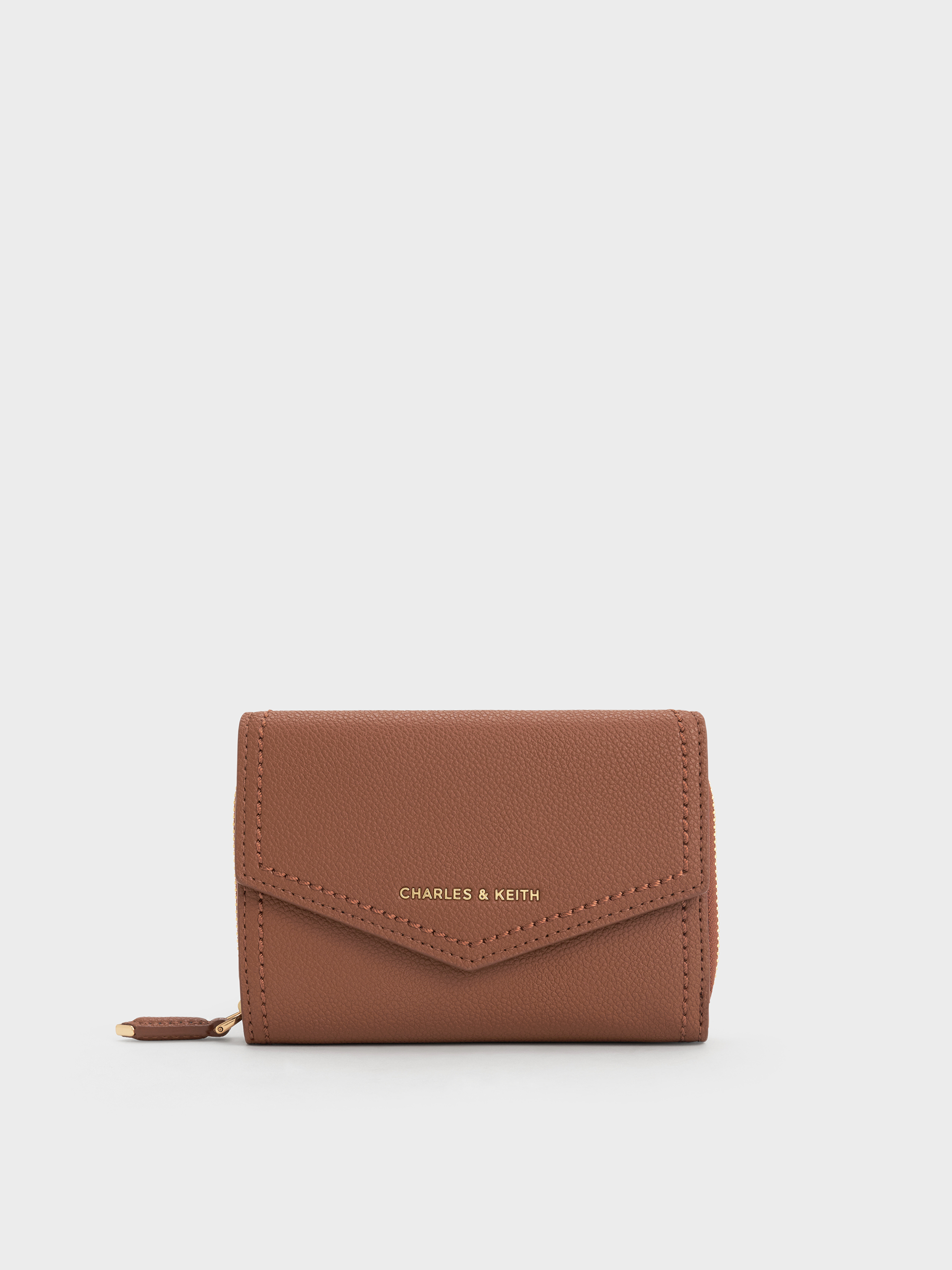 CHARLES&KEITH Stitch Trim Envelope Wallet ウォレット/送料込 Chocolate Stitch Trim Envelope Wallet - CHARLES & KEITH US