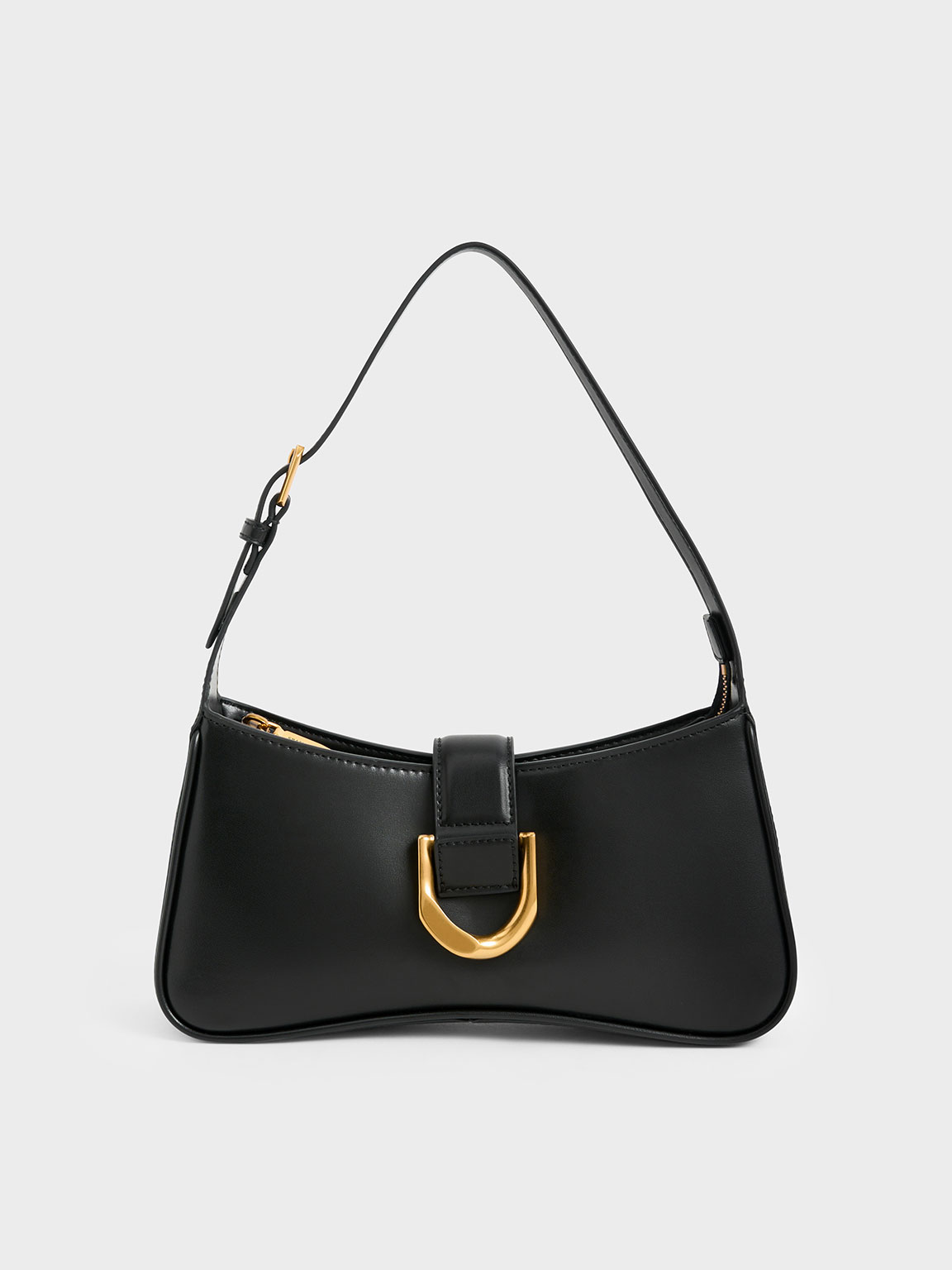 Charles & Keith Women's Freja Curved Panelled Bag