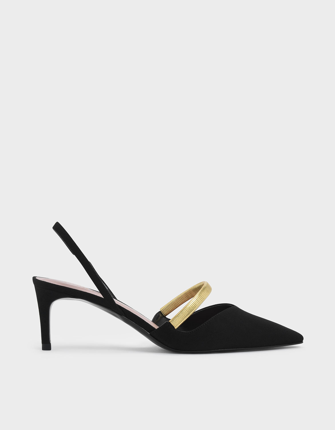 Black Gold Mary Jane Strap Textured 