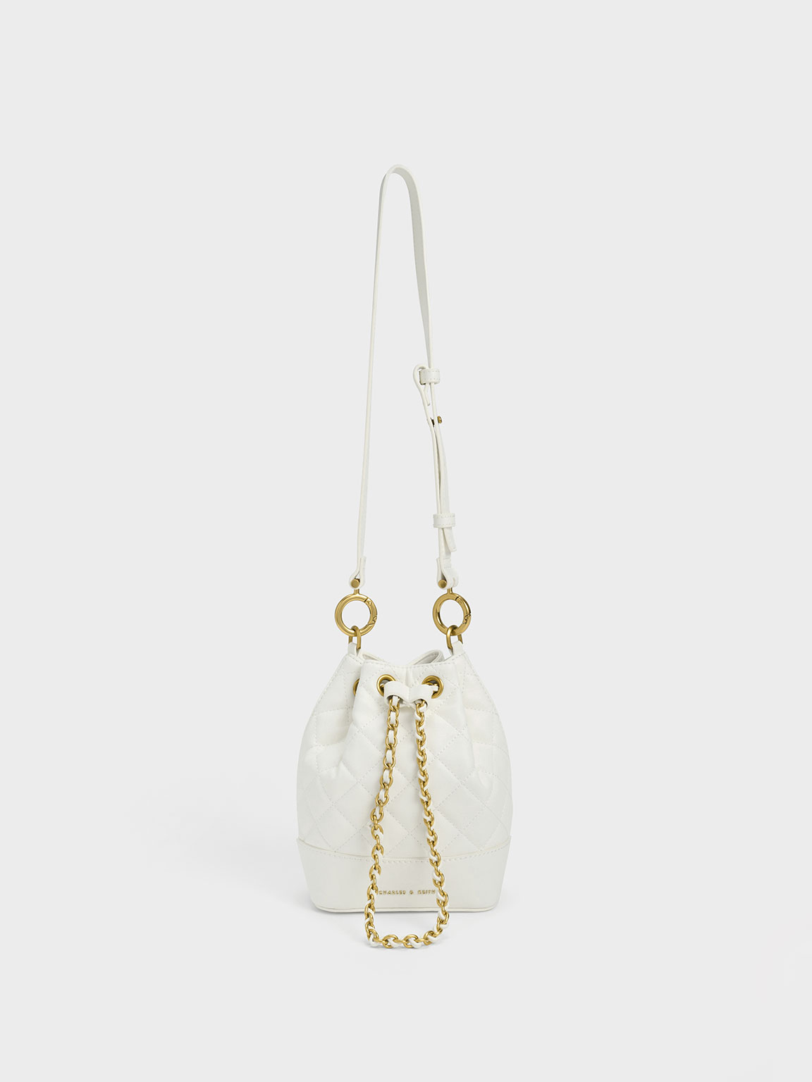 Ivory Quilted Bucket Bag - CHARLES & KEITH International