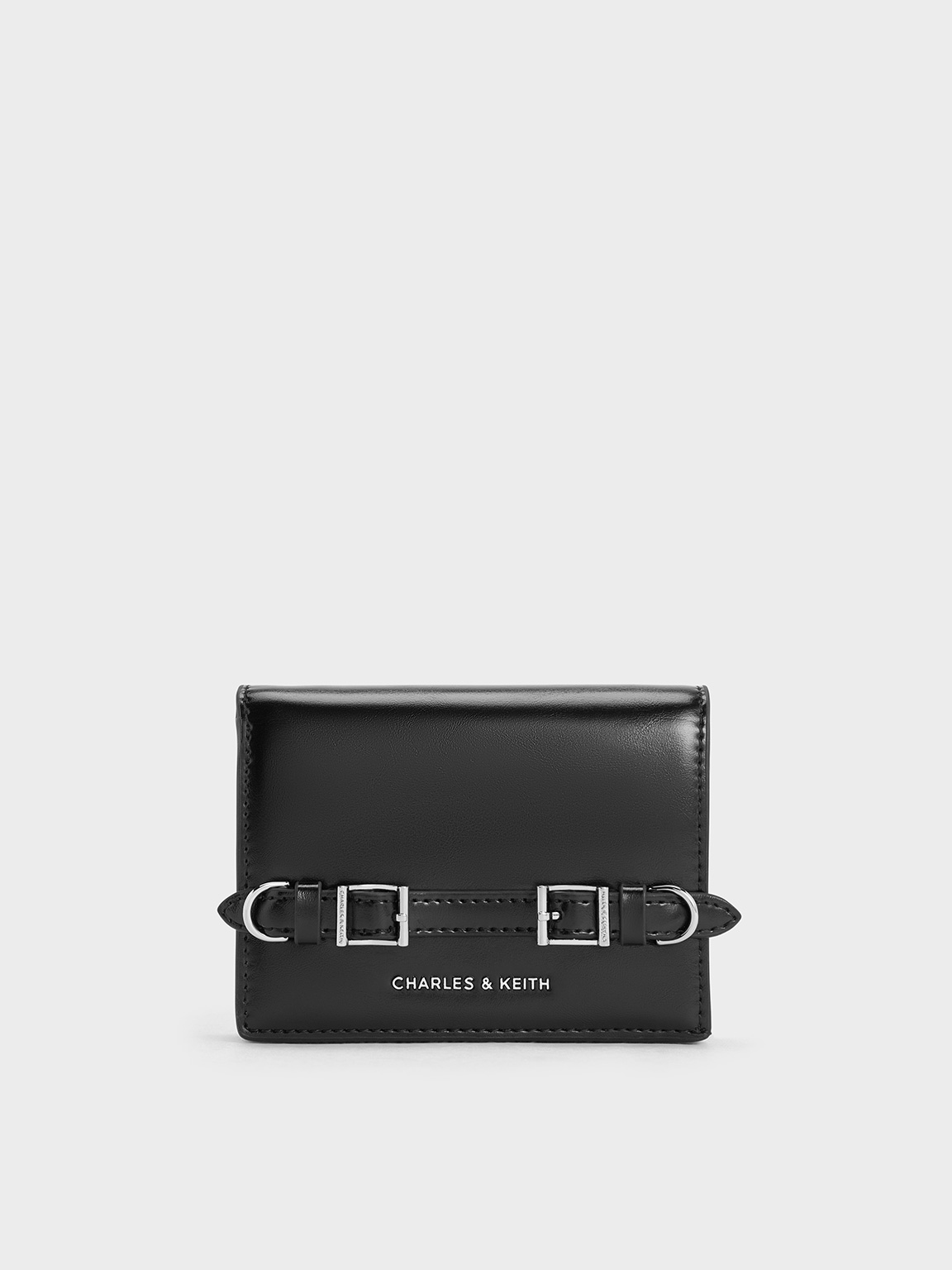 Charles & Keith - Sloane Chain-handle Wallet In Noir