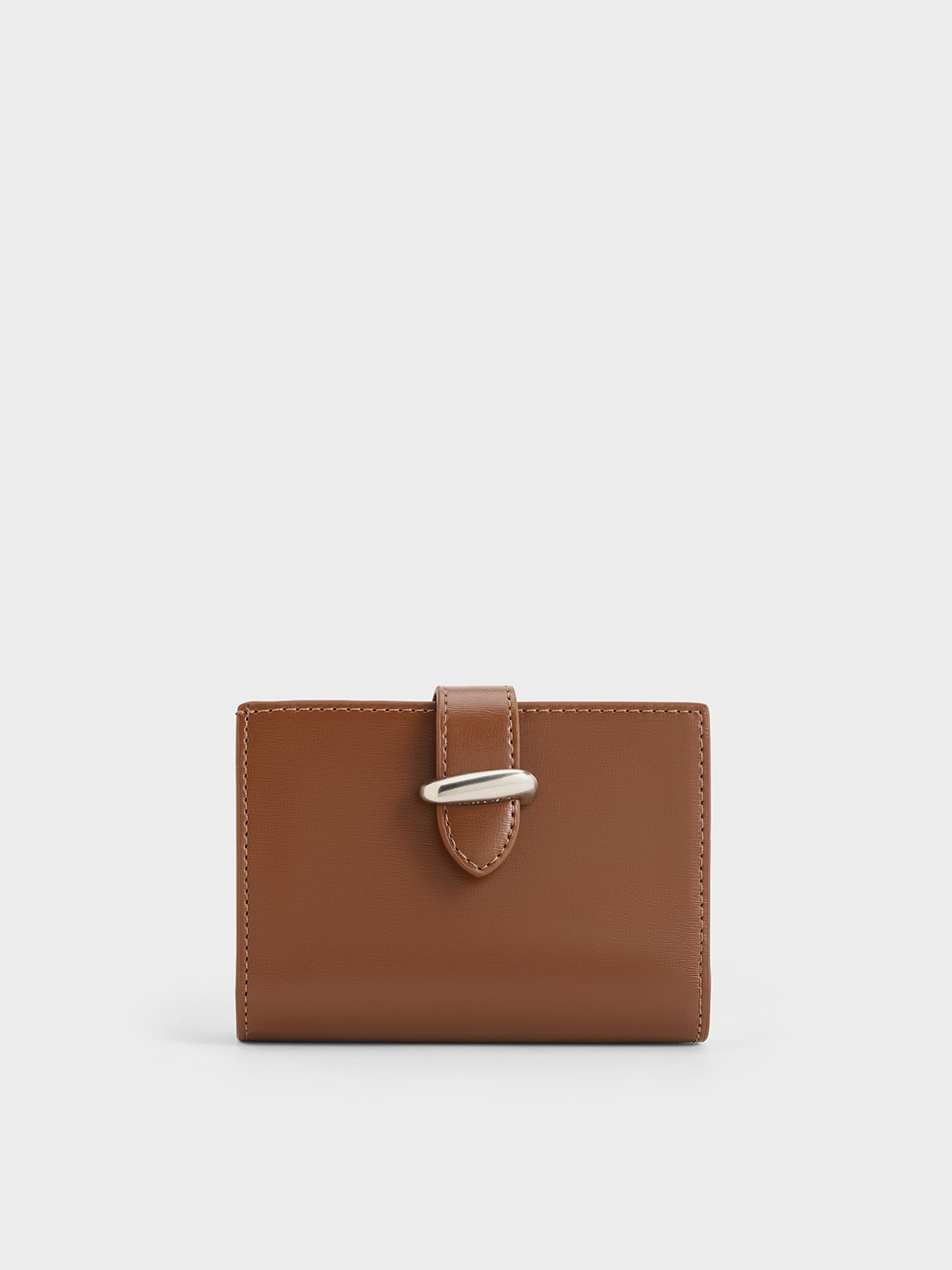 Shop Charles & Keith Lumen Belted Wallet In Chocolate