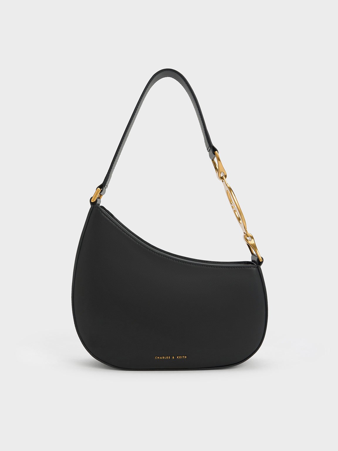 Black Asymmetrical Shoulder Bag - CHARLES & KEITH CA