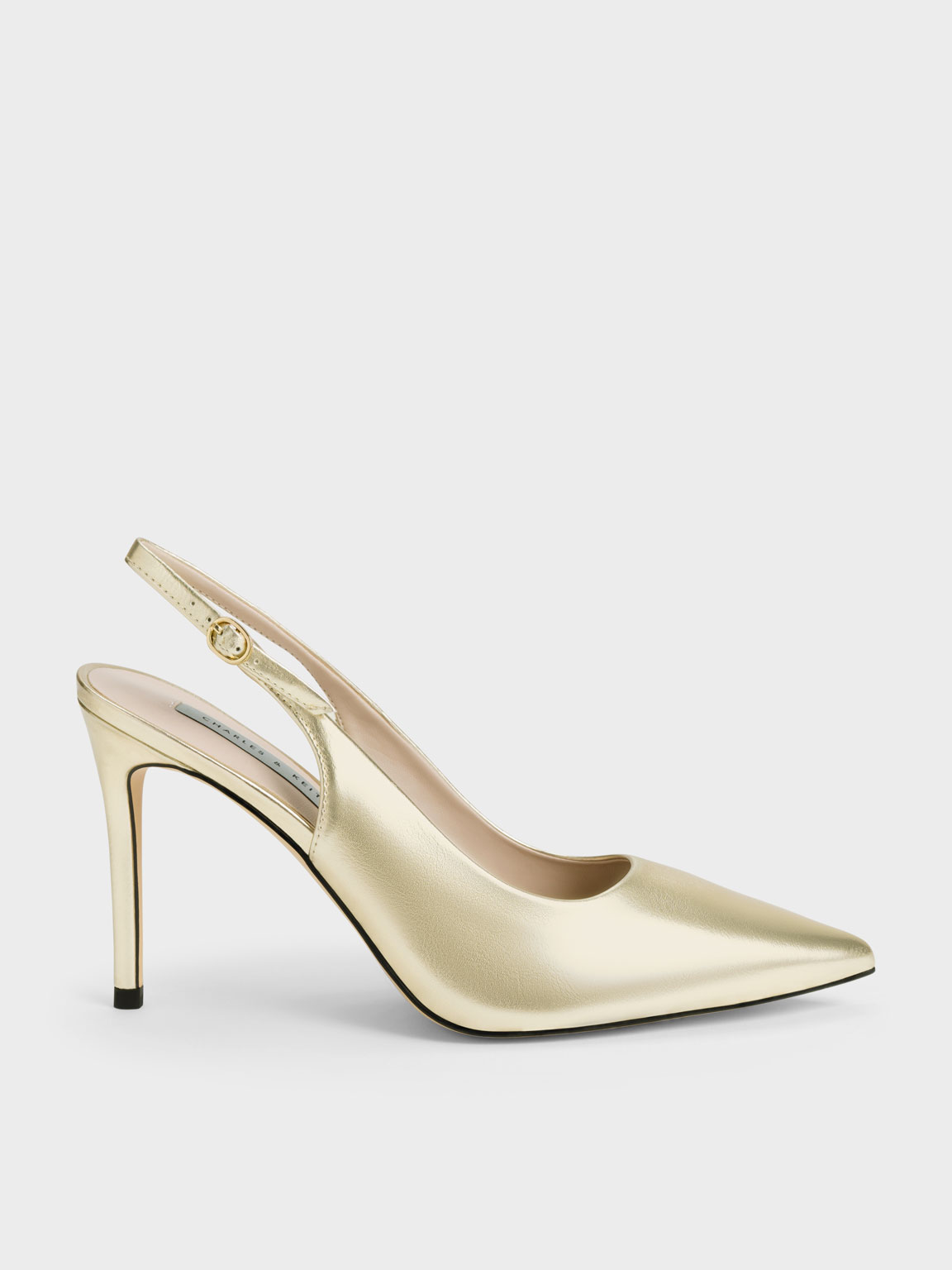 Charles & Keith Metallic Accent Slingback Court Shoes