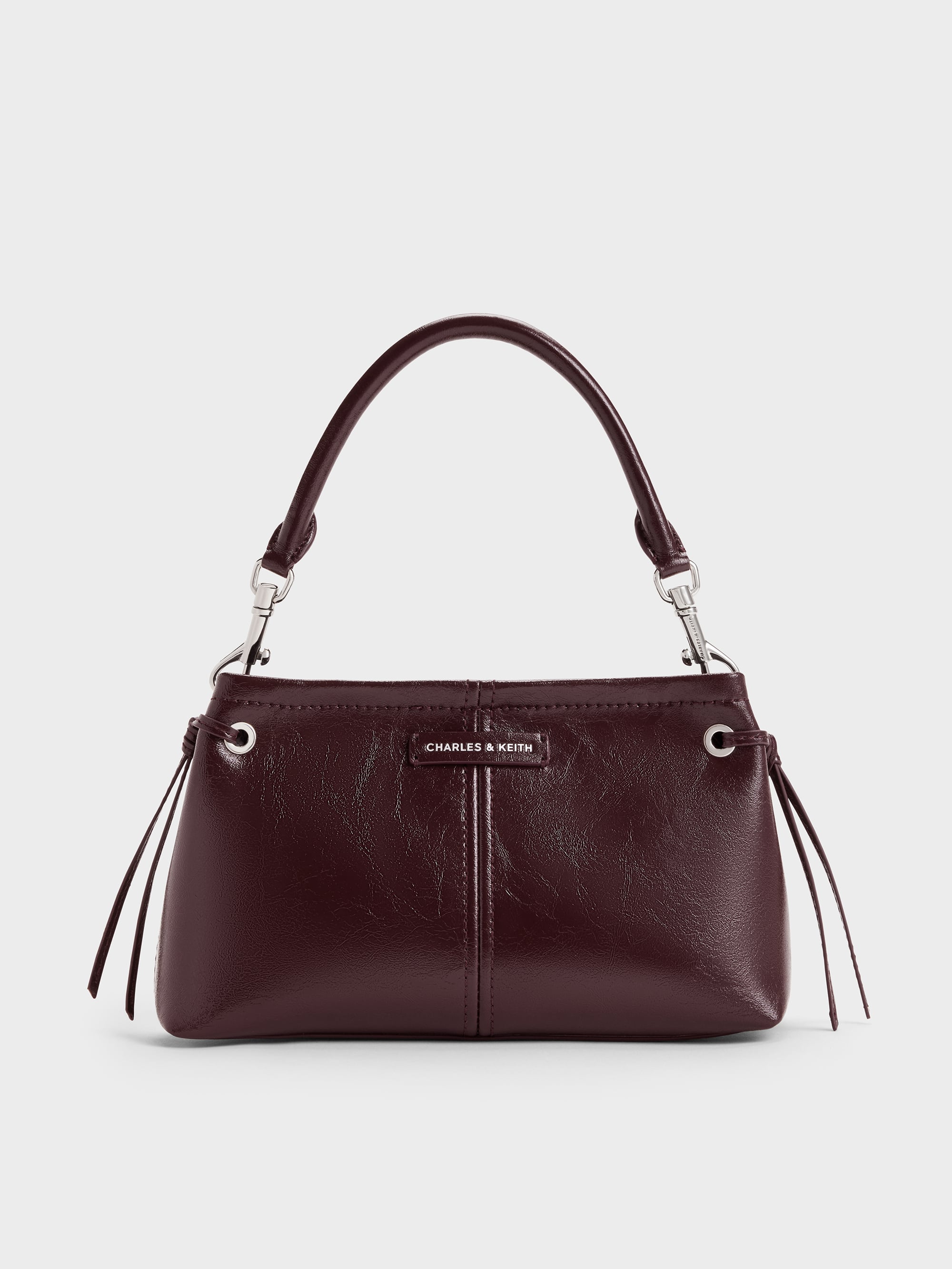 Noane Top Handle Bag - Wineberry Red - CHARLES & KEITH SG