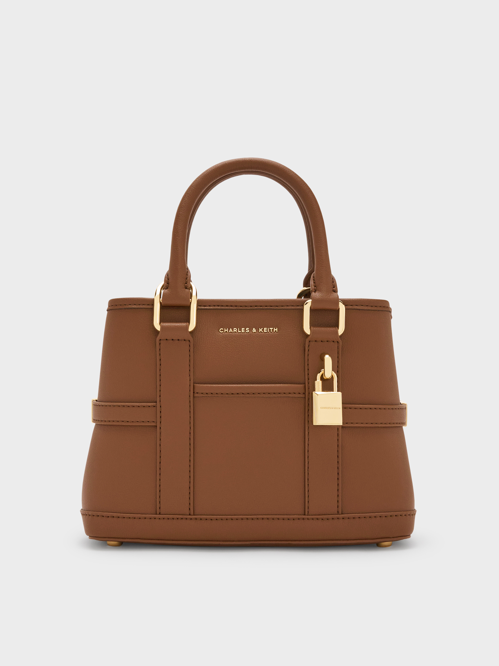 Mini Scottie Tote Bag - Chocolate - CHARLES & KEITH TW