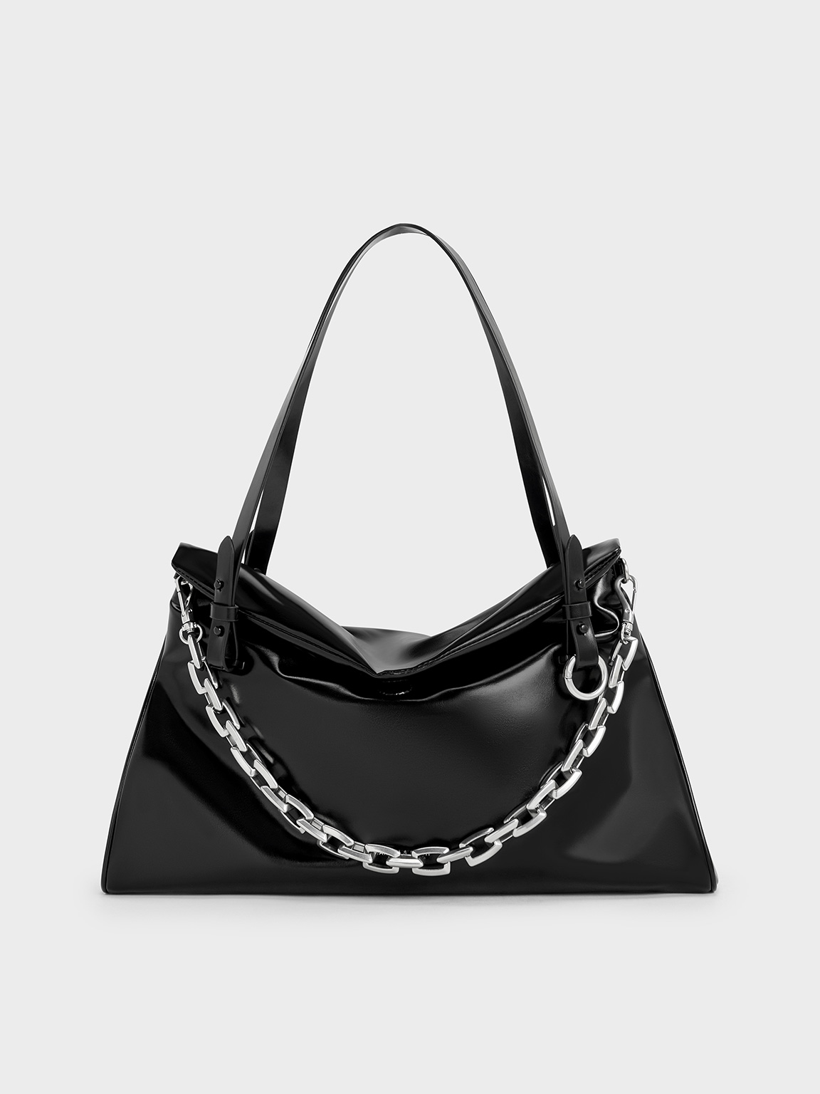Noir Andromeda Chunky-Chain Trapeze Tote Bag - Noir - CHARLES