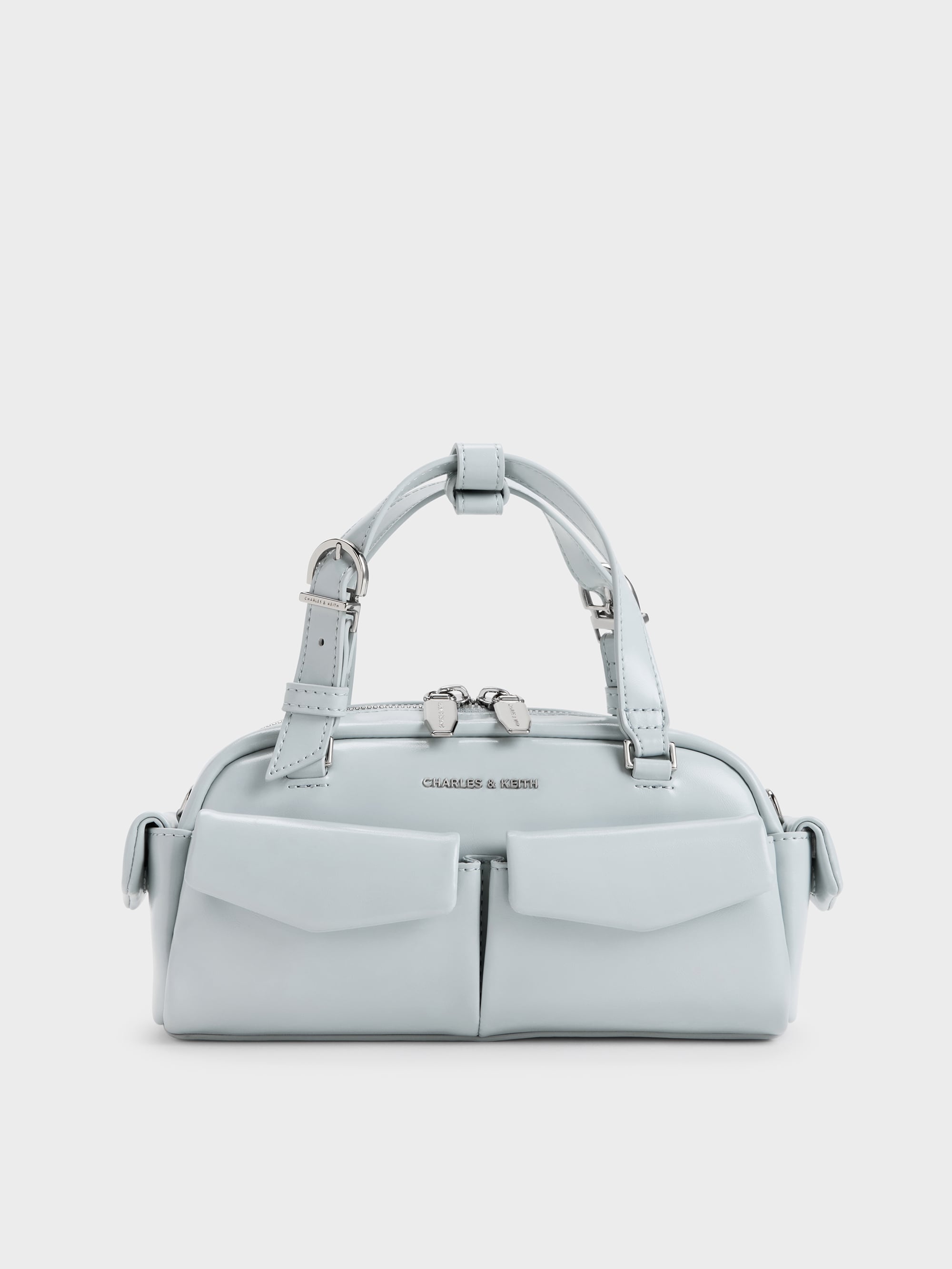 Rachel Multi-Pocket Bowling Bag - Sea Salt Blue - CHARLES & KEITH US