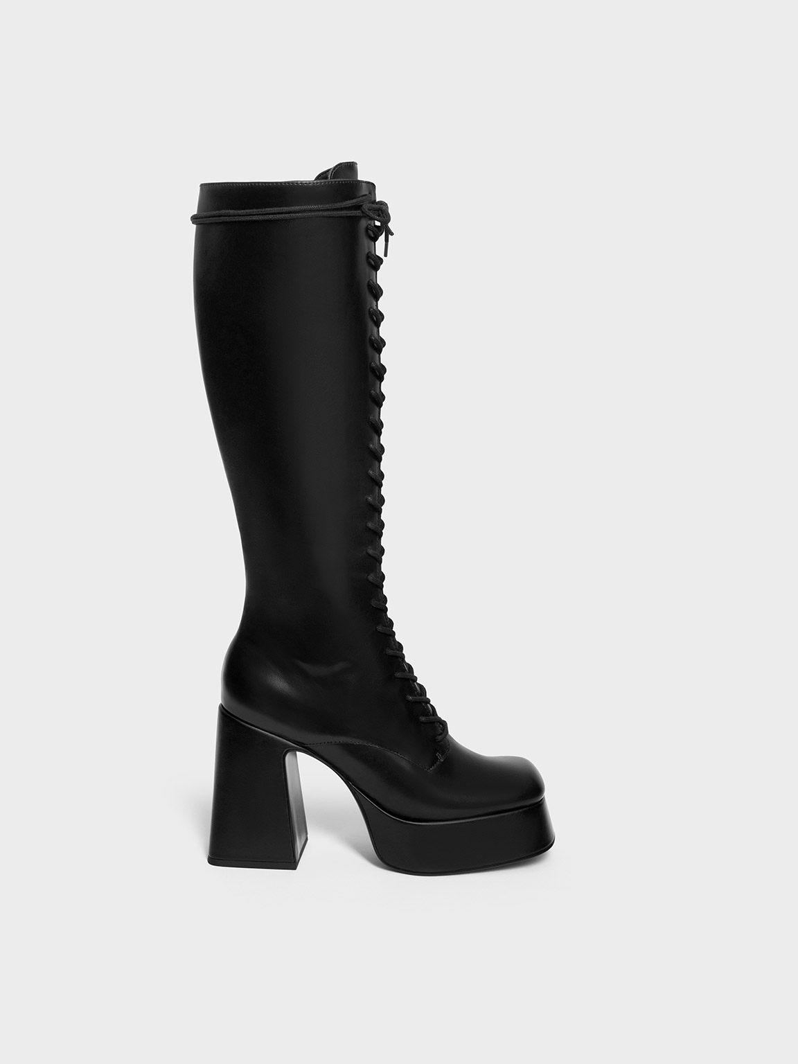 Charles & Keith Orla Platform Knee-high Boots In Black