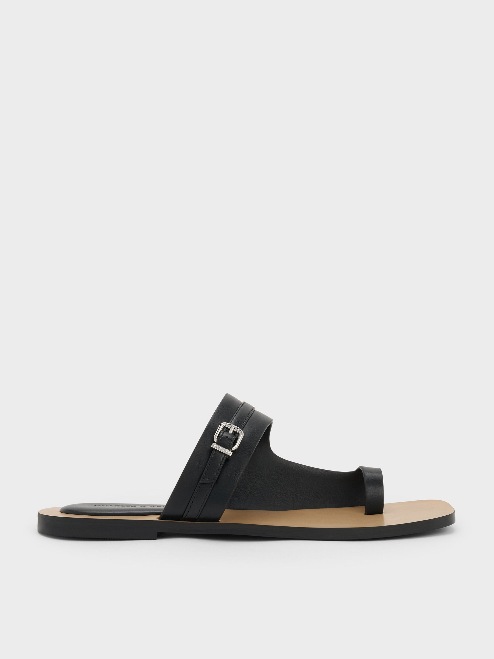 Charles & Keith - Buckled Toe-ring Sandals In Multi