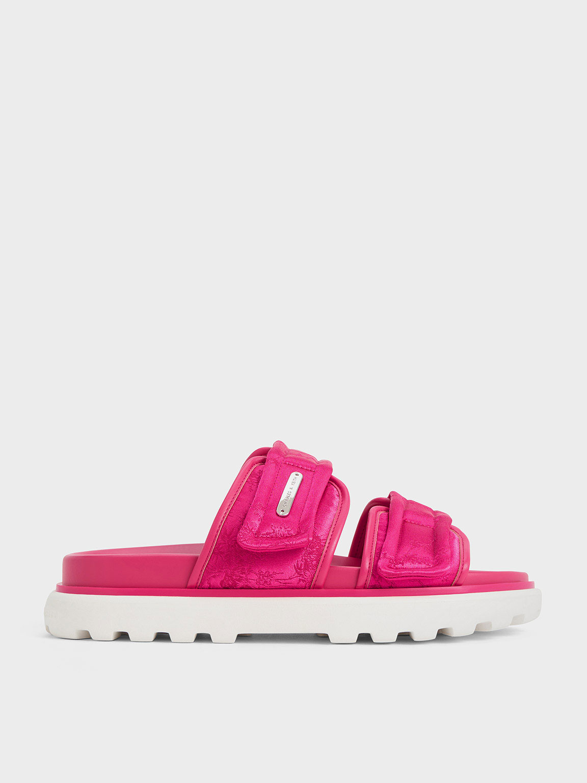 Fuchsia Clementine Recycled Polyester Sports Sandals - CHARLES & KEITH SG