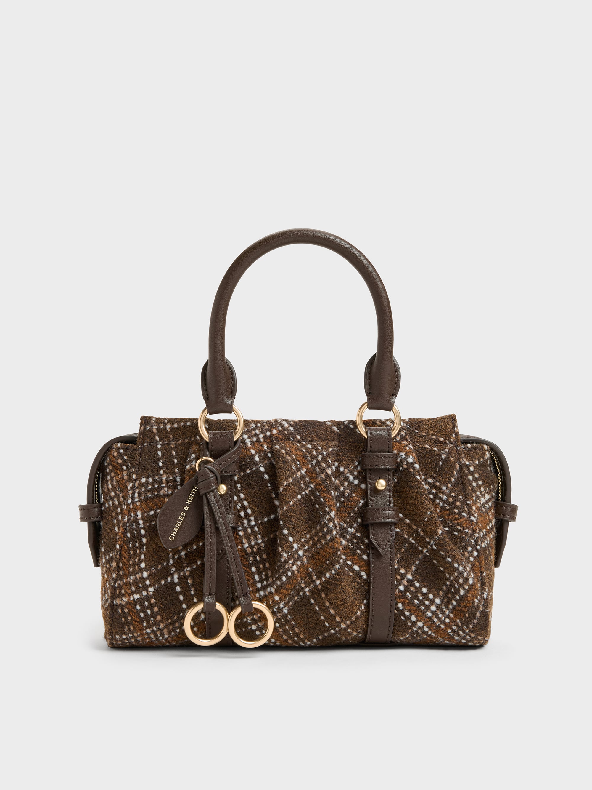 バッグ aCHARLES & KEITH Britton Britton Checkered Top Handle Tote Bag - Multi - CHARLES & KEITH US