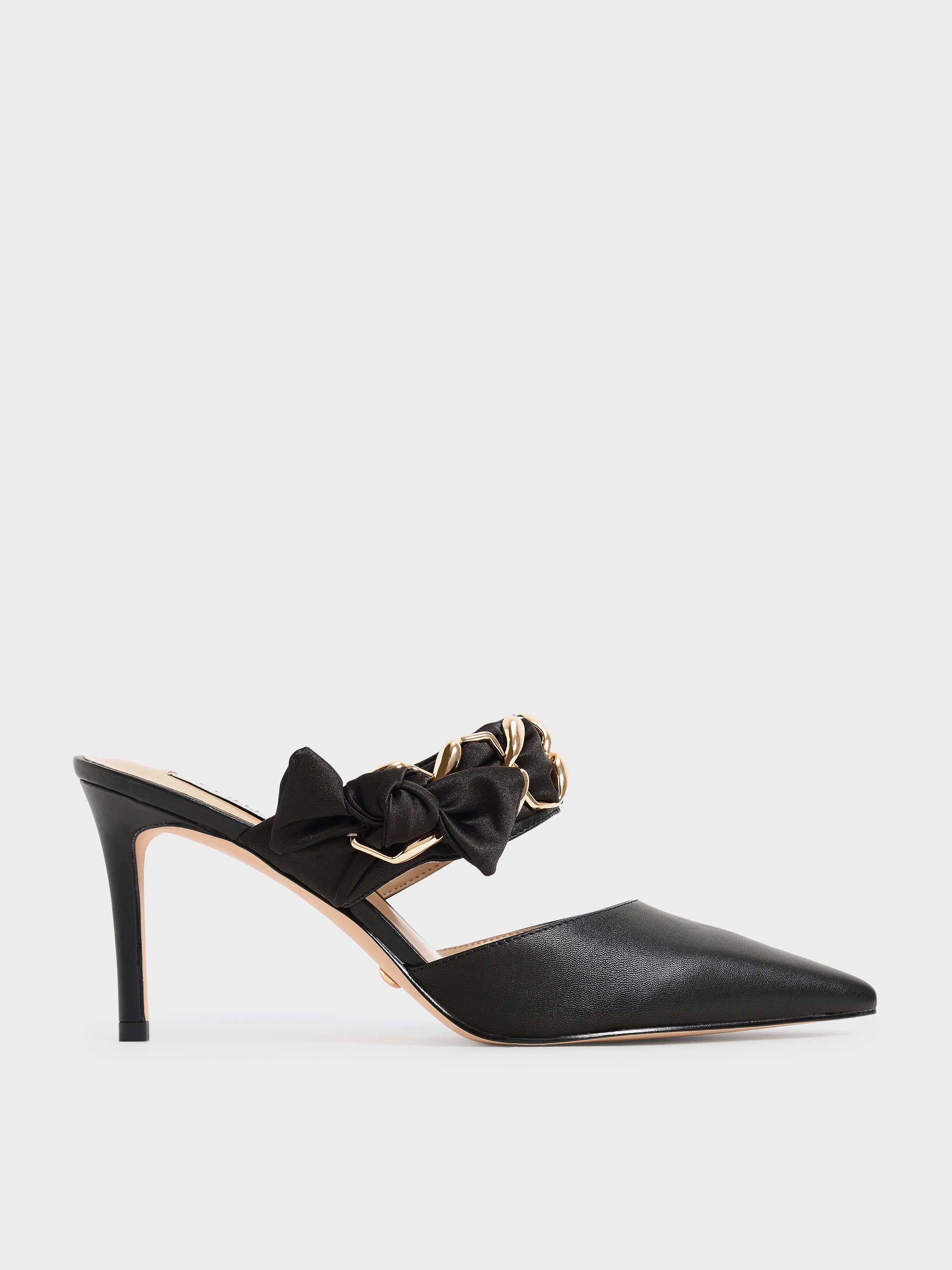 pointed toe leather mules