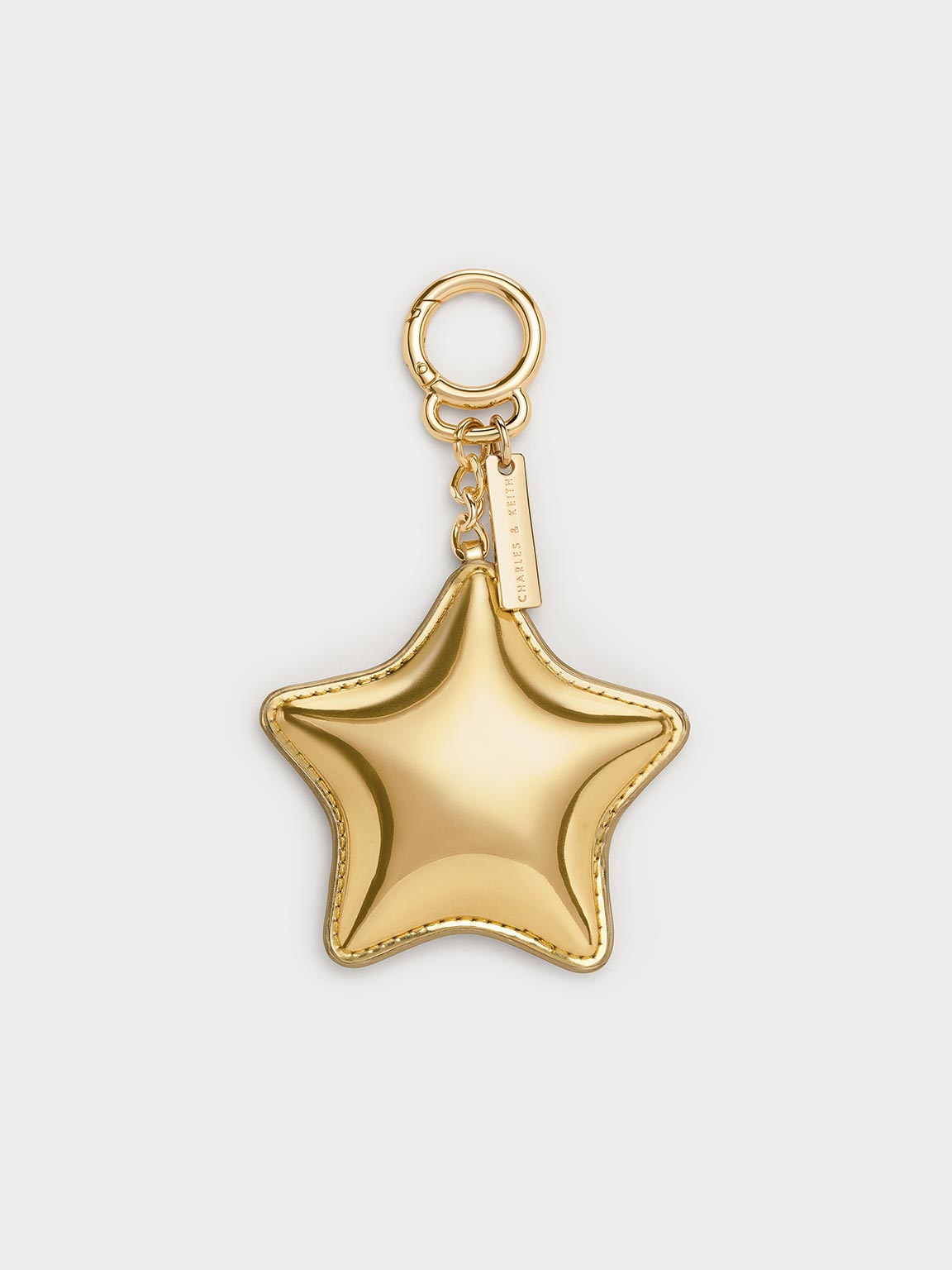 Charles & Keith - Metallic Star Mirror Charm In Gold