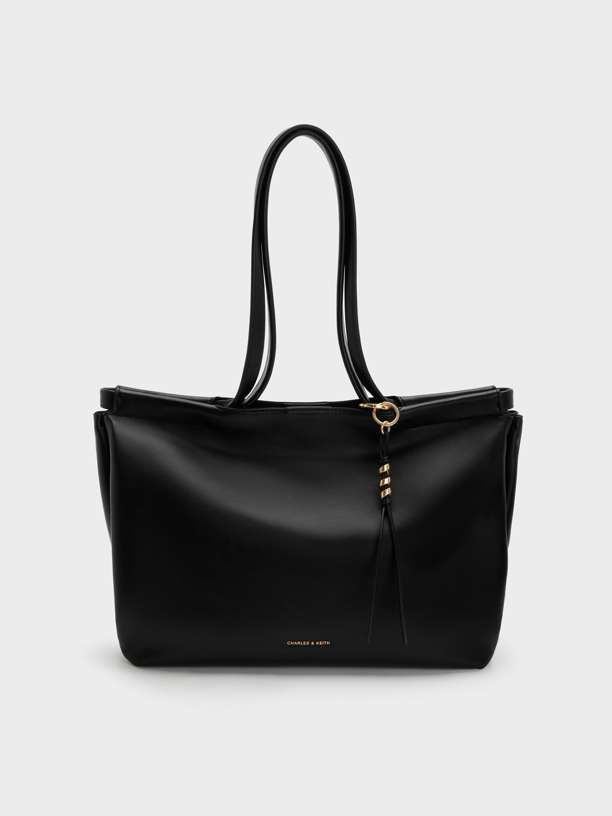 CHARLES & KEITH トートバッグ　XL XL Zephyr Tassel Tote Bag - Black - CHARLES & KEITH International