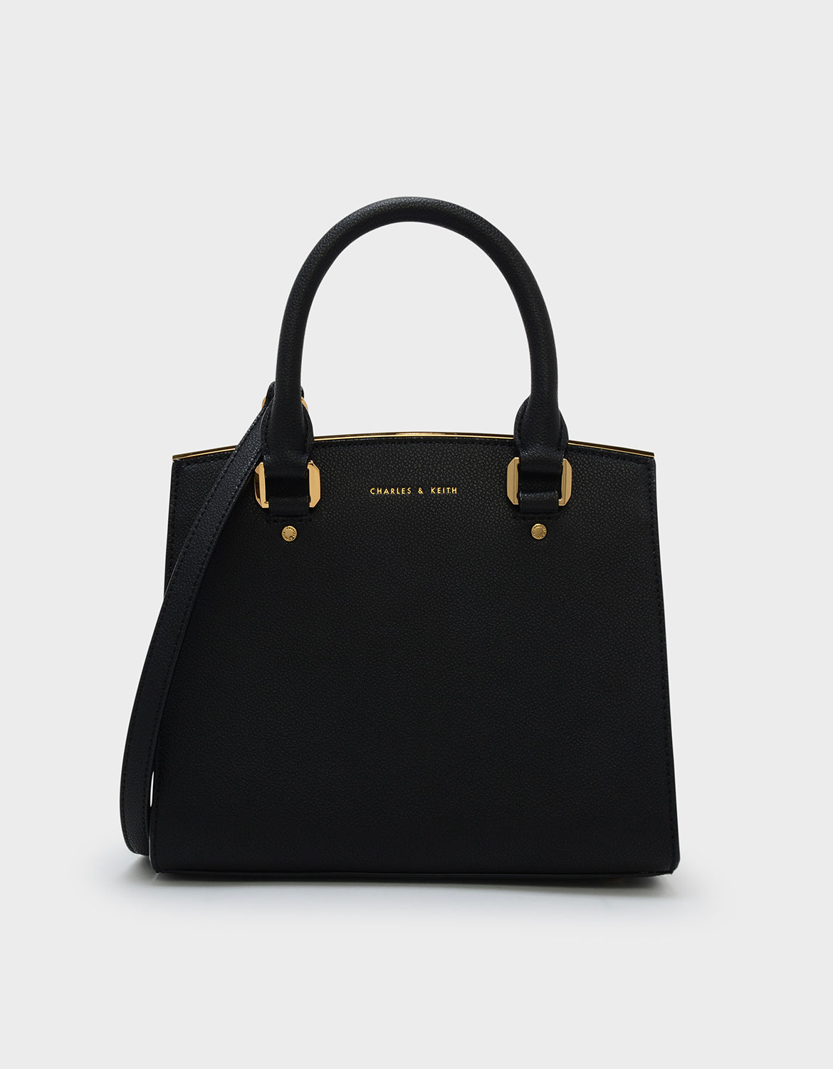 Black Classic Structured Handbag | CHARLES & KEITH SG