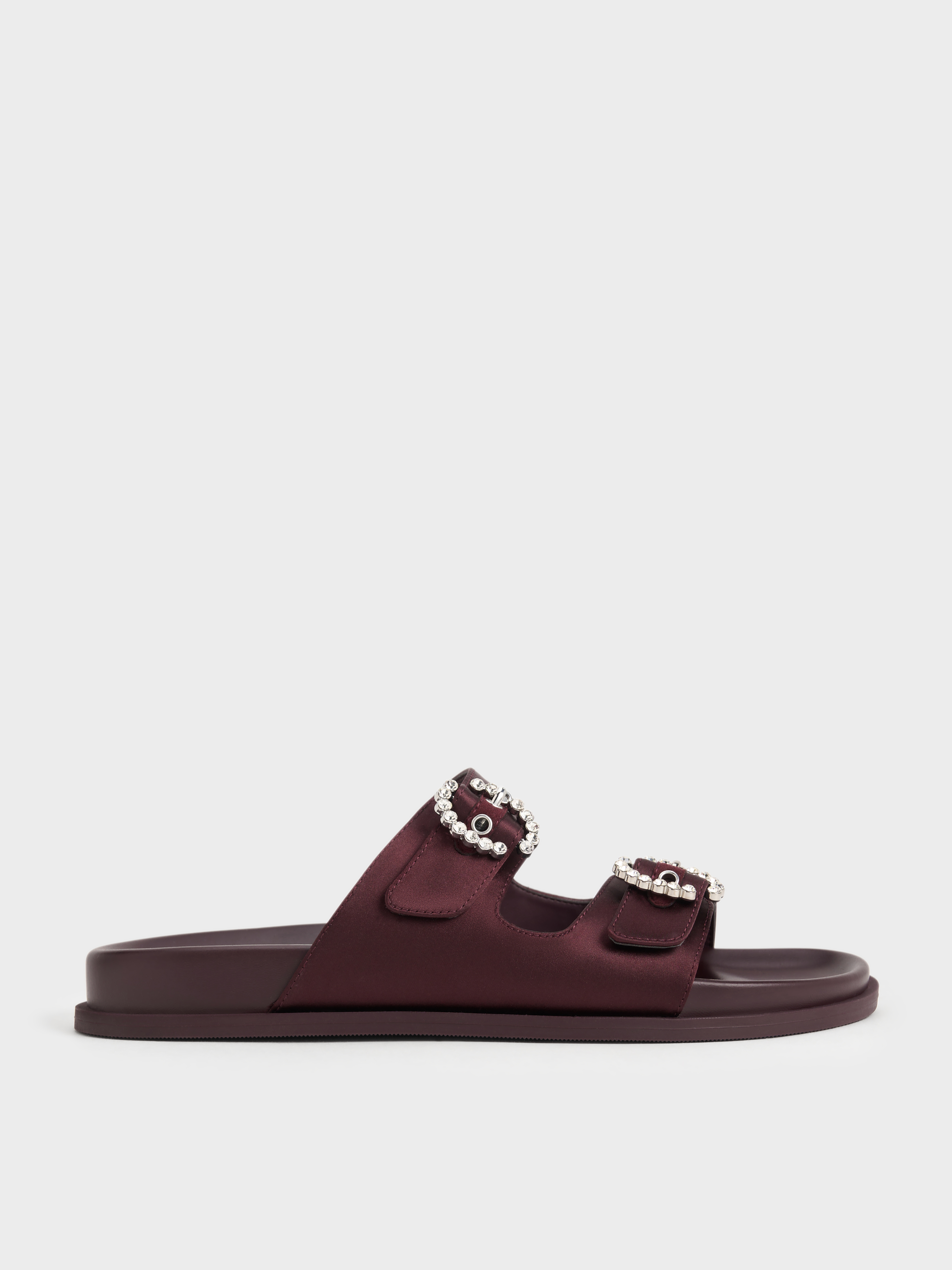 CHARLES&KEITH llic Buckled Slingback Sandals/送料込 Black Box Buckled Double-Strap Slingback Sandals - CHARLES