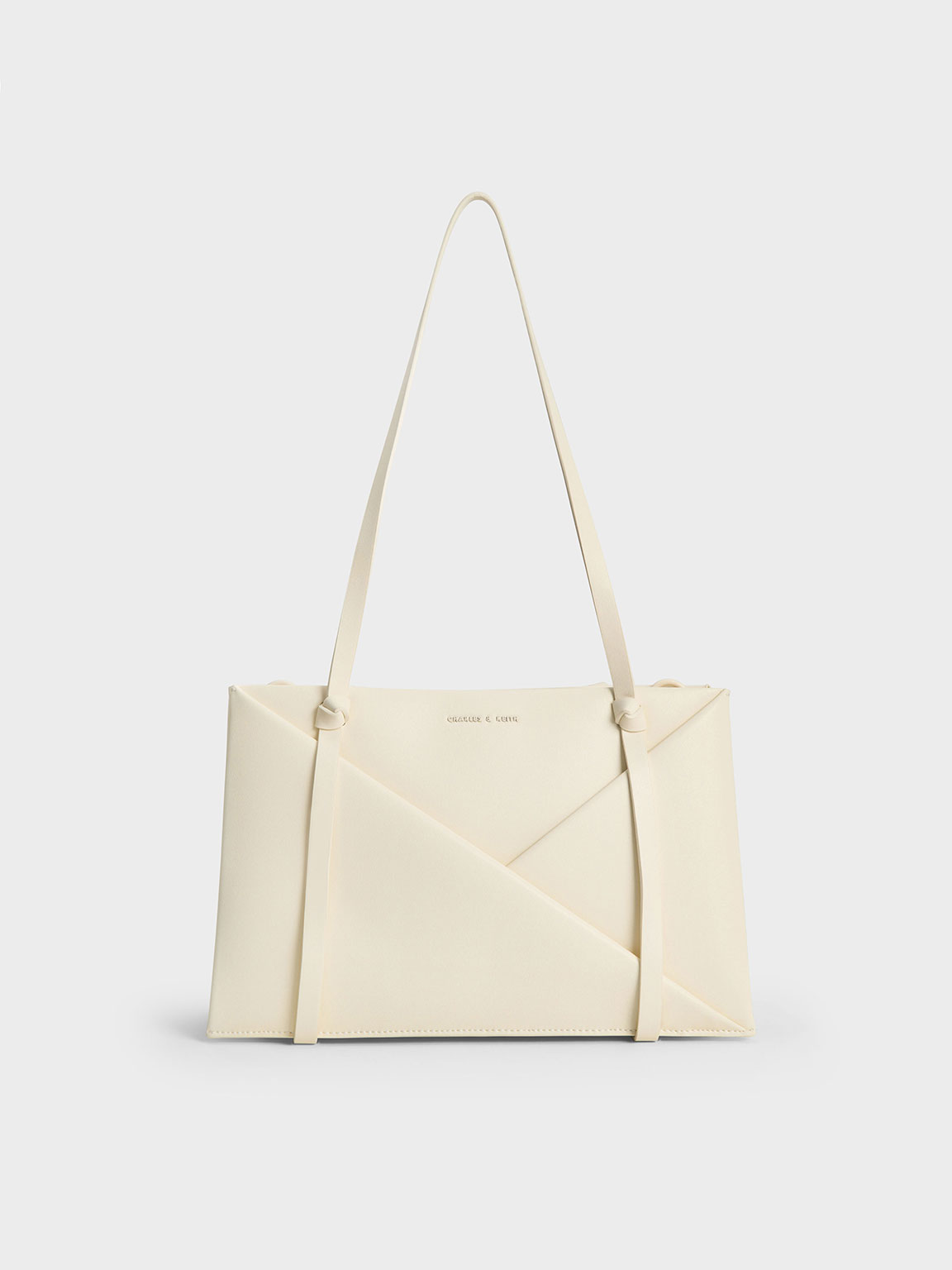 Charles & Keith Midori Geometric Tote Bag In Neutral