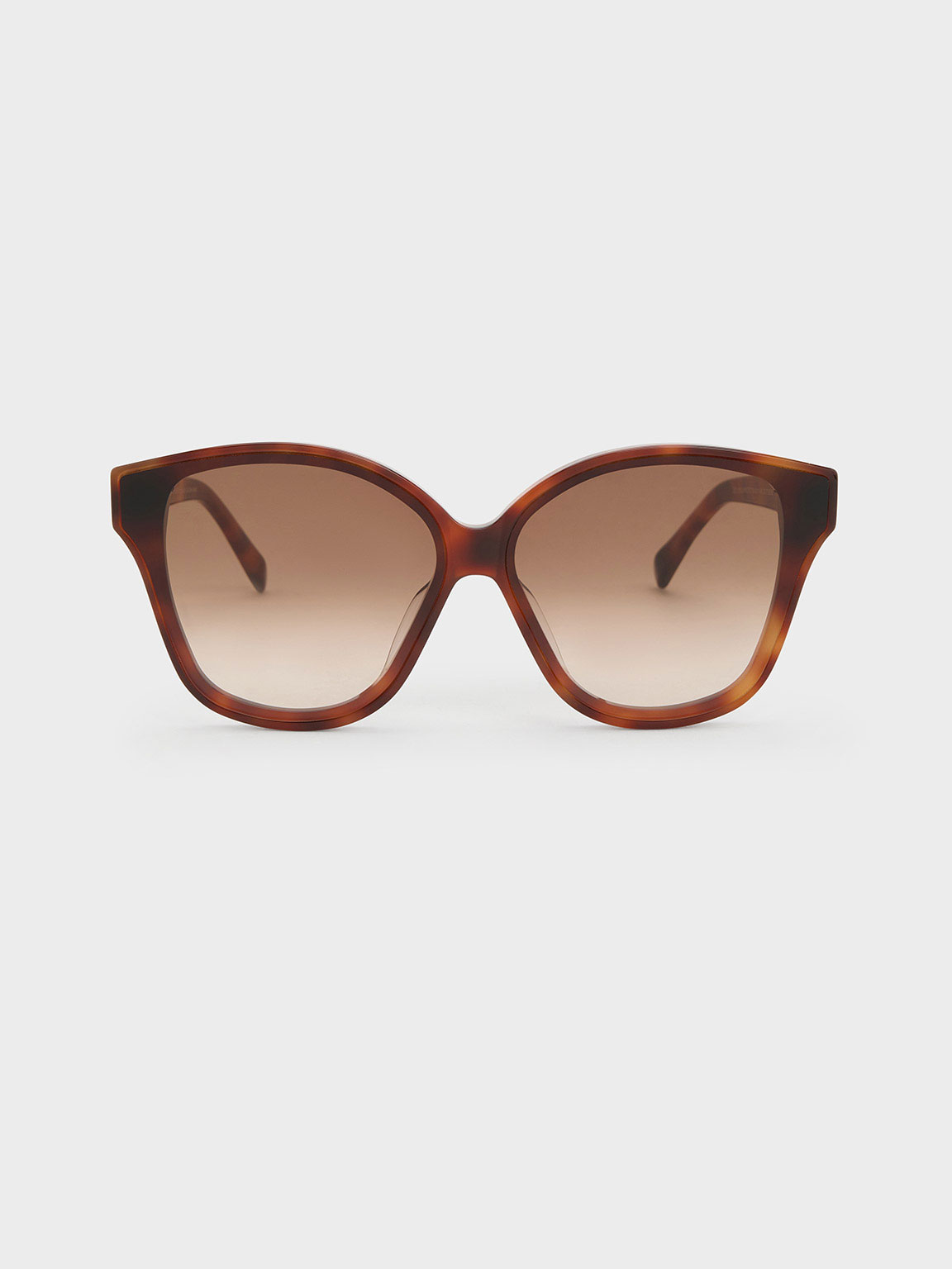 Shop Charles & Keith Tortoiseshell Recycled Acetate Classic Butterfly Sunglasses In T. Shell