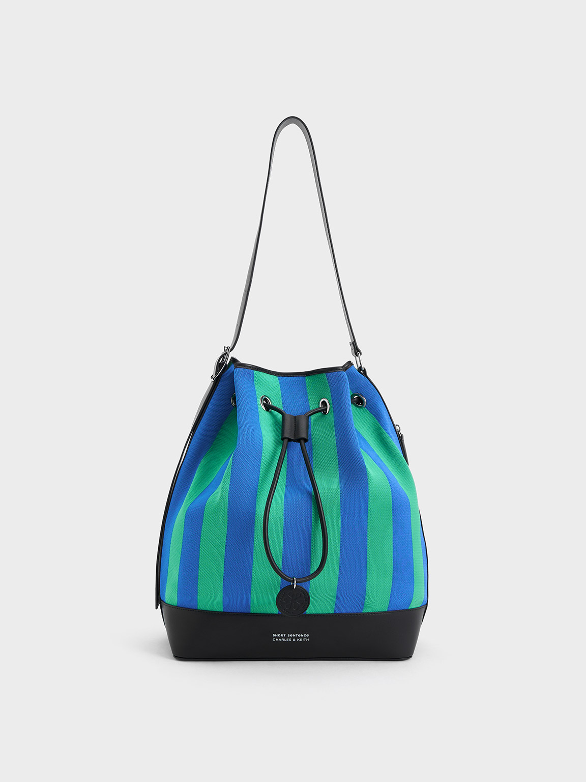 Charles & Keith Large Striped Bucket Bag In Multi