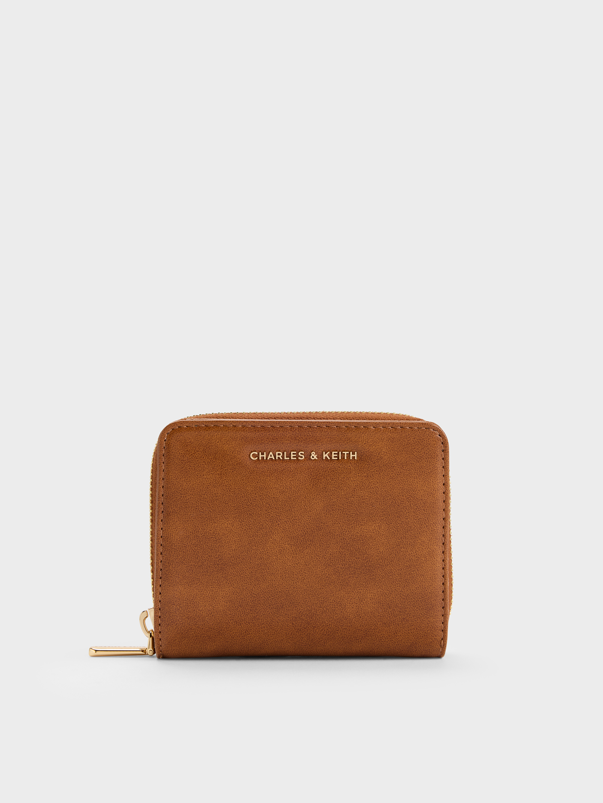 Finley Zip-Around Small Wallet - Distressed Tan - CHARLES & KEITH US