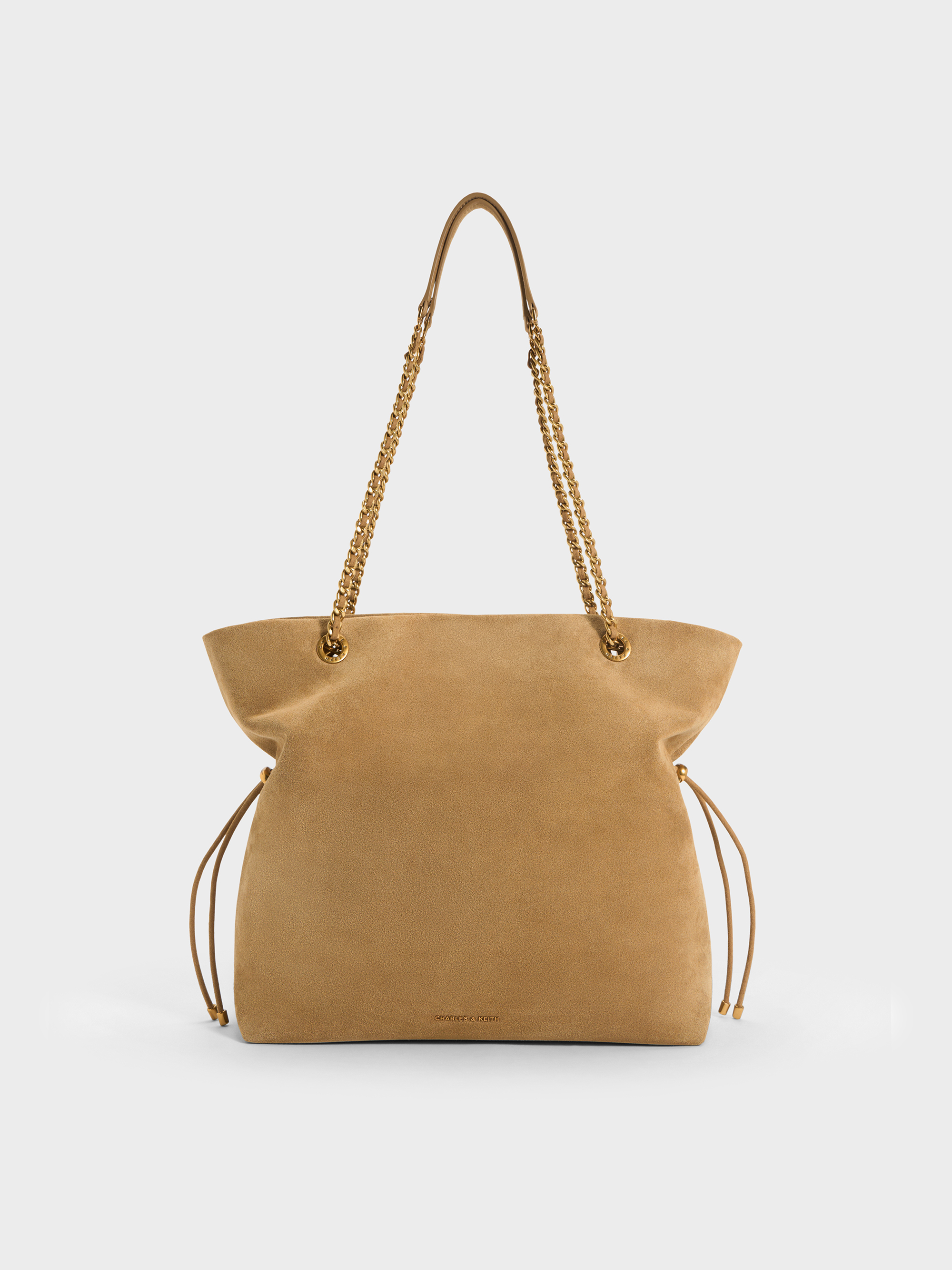 Sahara Sand Arya Recycled Suede Braided-Strap Double-Handle Tote