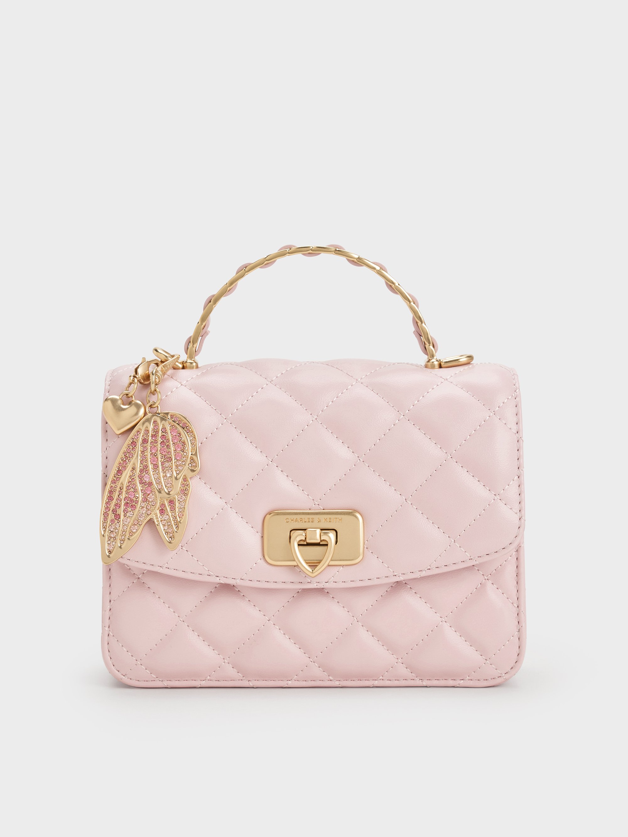 Cotton Candy Pink Gift Set: Cressida Quilted Top Handle Bag