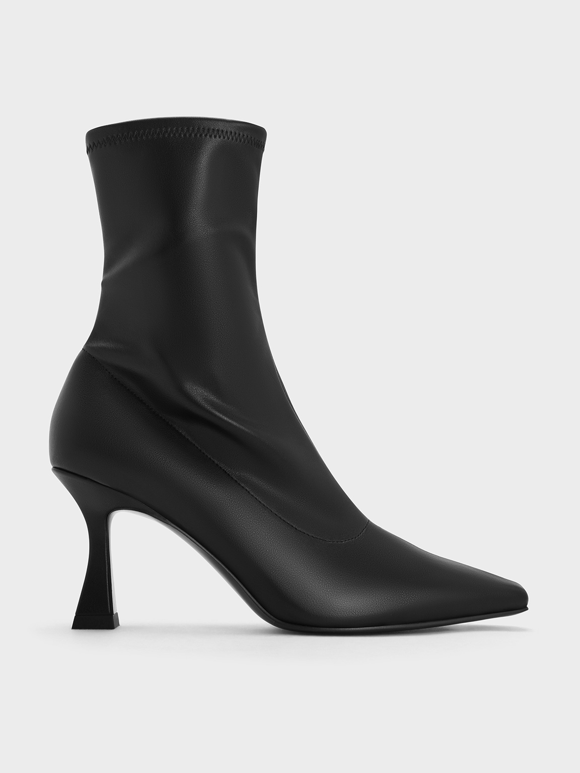 Black Elongated SquareToe Ankle Boots CHARLES & KEITH LK