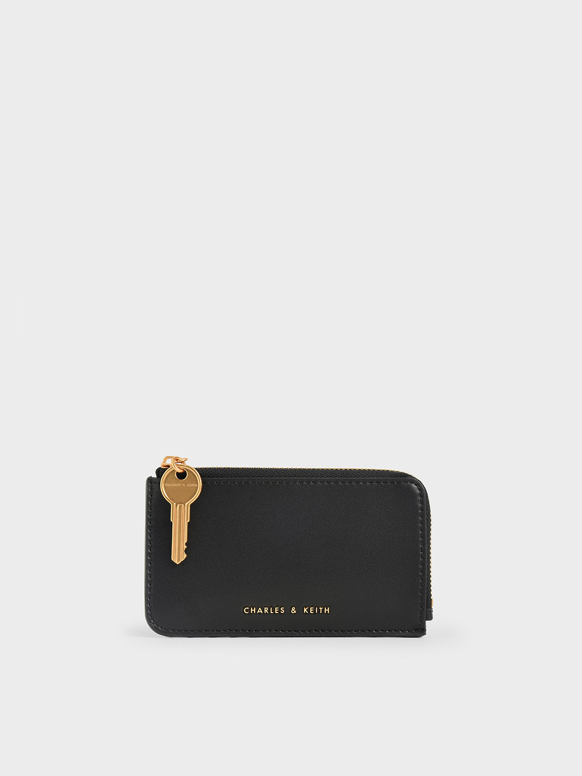 Charles & Keith - Women's Zip-Around Mini Wallet, Black, Xxs