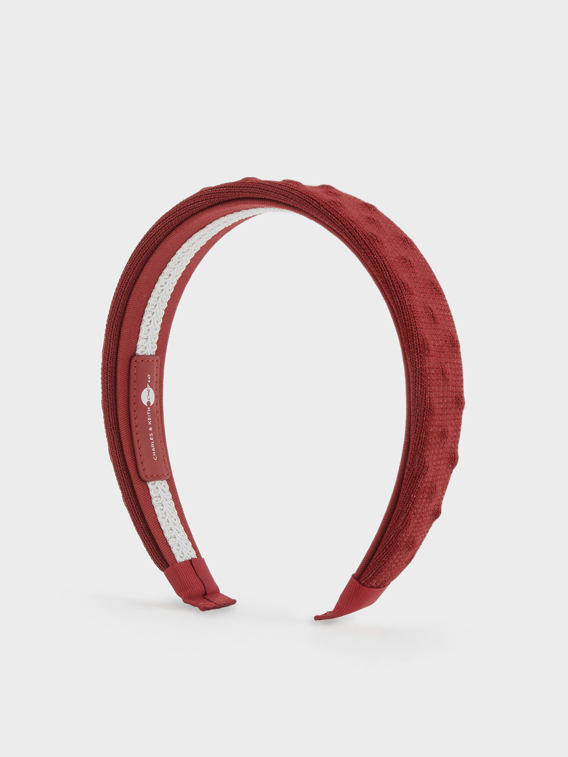 Charles & Keith Spike Textured Headband In Red