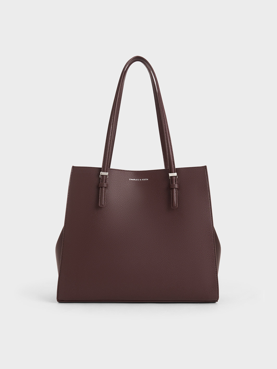 Charles & Keith Sansa Tote Bag In Burgundy